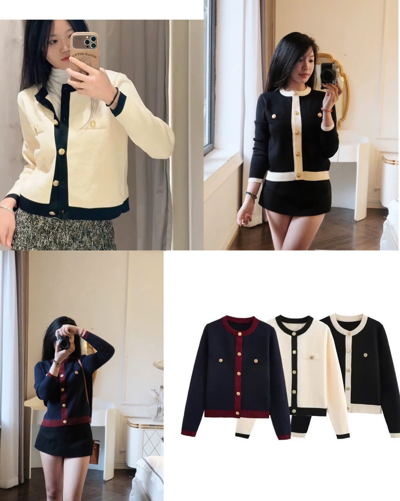 Cardigan Len ZR Phối viền 3 Màu 15872
