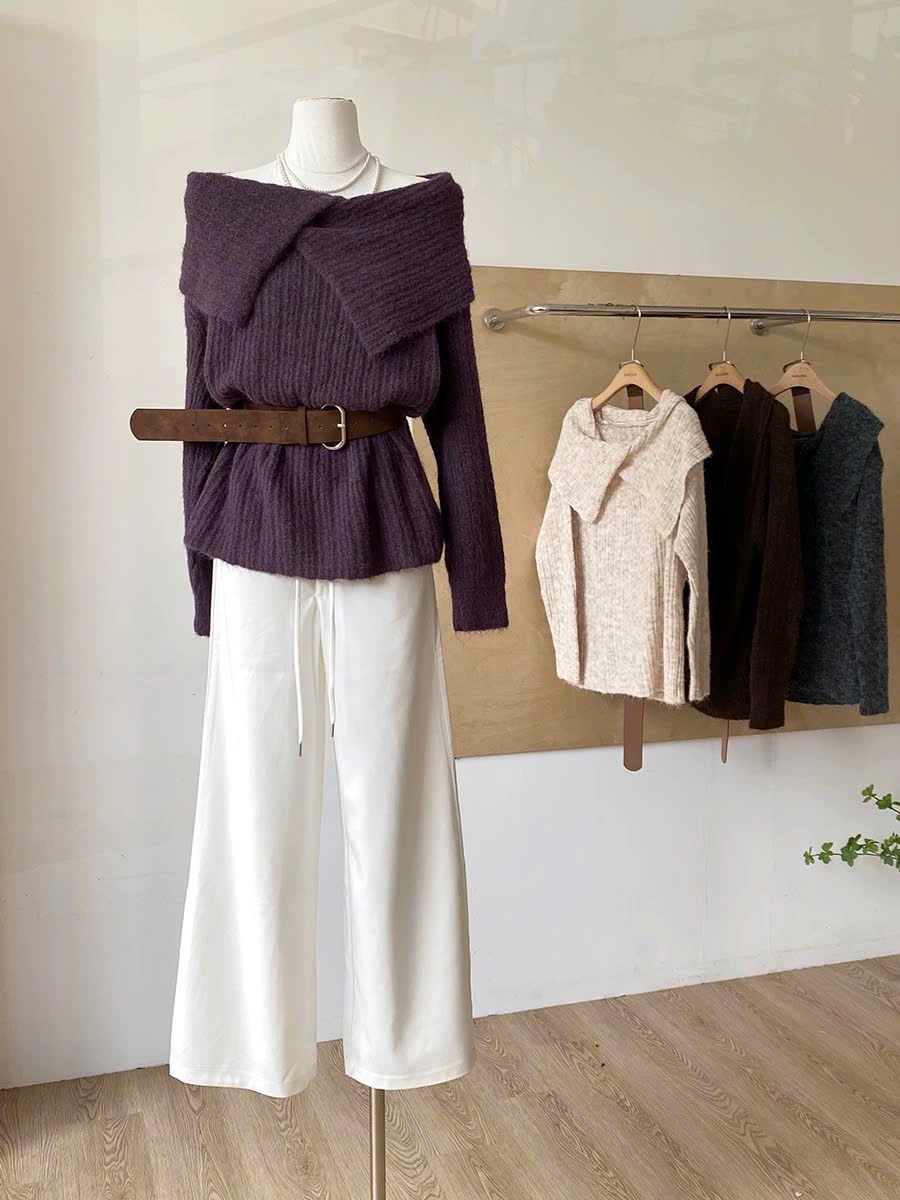 Len Trễ vai dáng dài kèm belt 15901