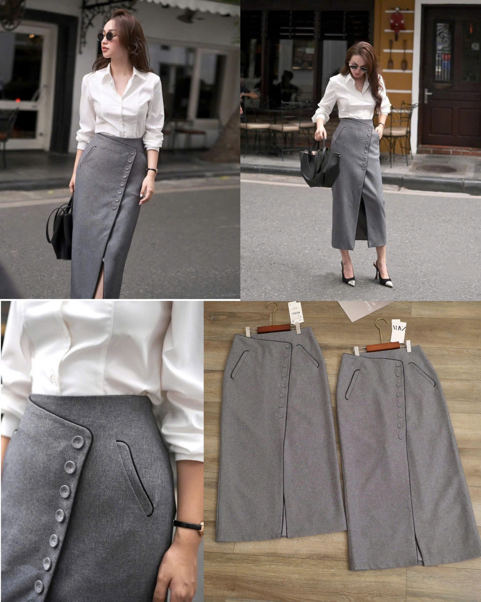 Chân Váy ghi khuy bọc 15904