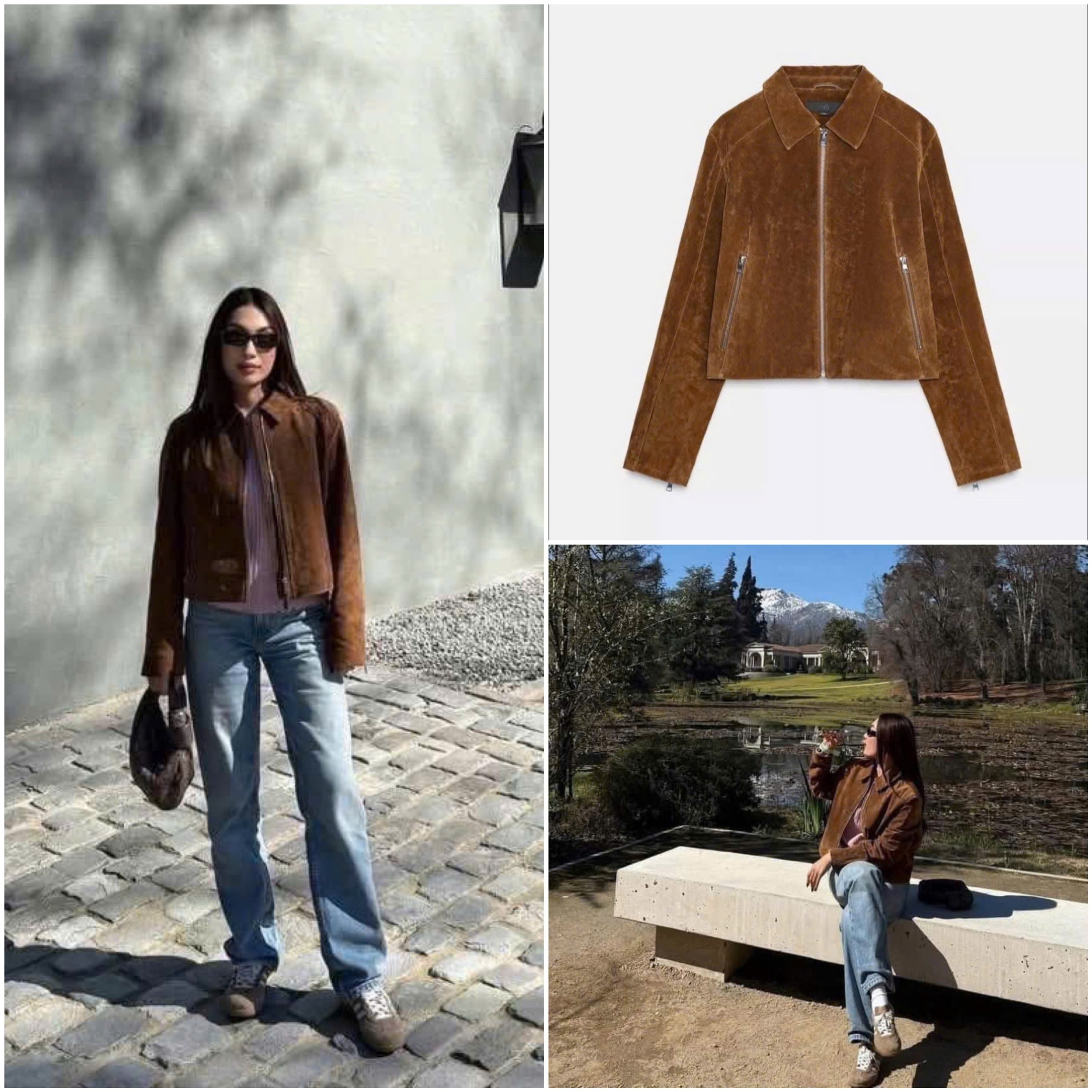 Khoác ZR da Lộn dáng khoá kéo 15935