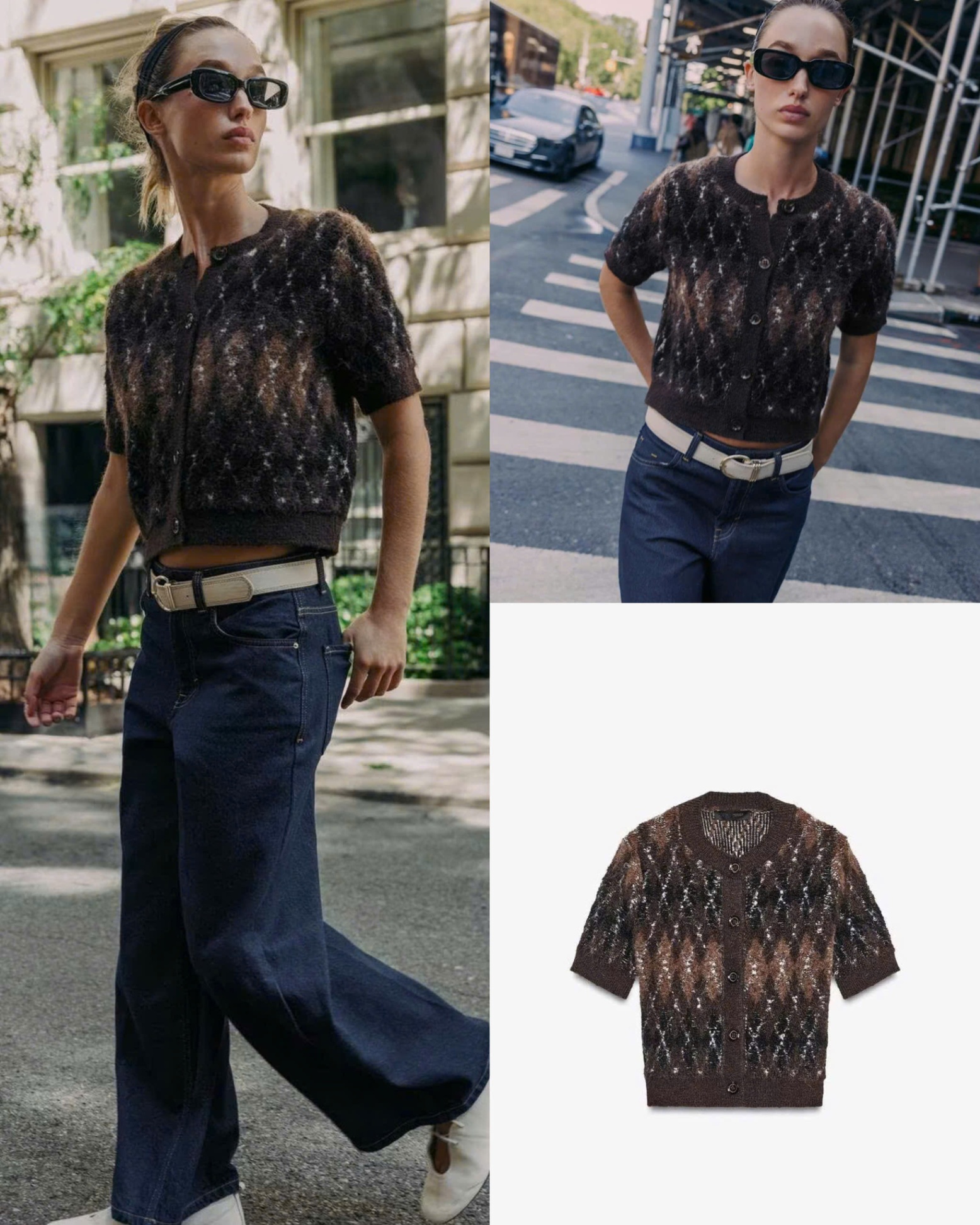 Len ZR cardigan Cộc Tay Hoạ Tiết 15963