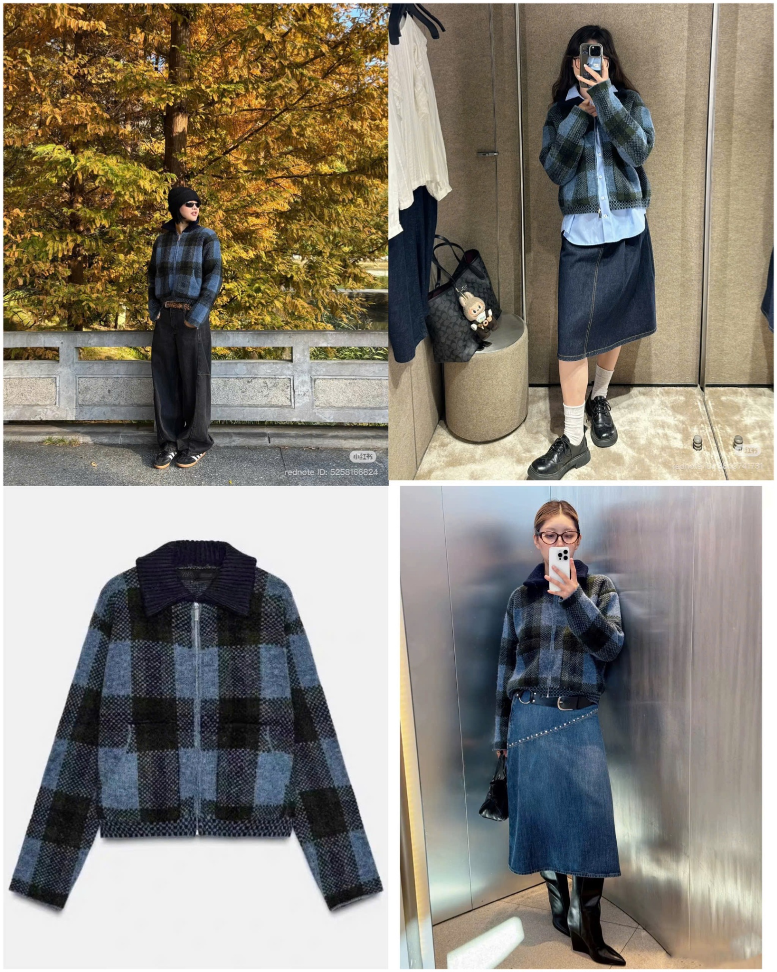 Len ZR cardigan hoạ Tiết kẻ ô 15964