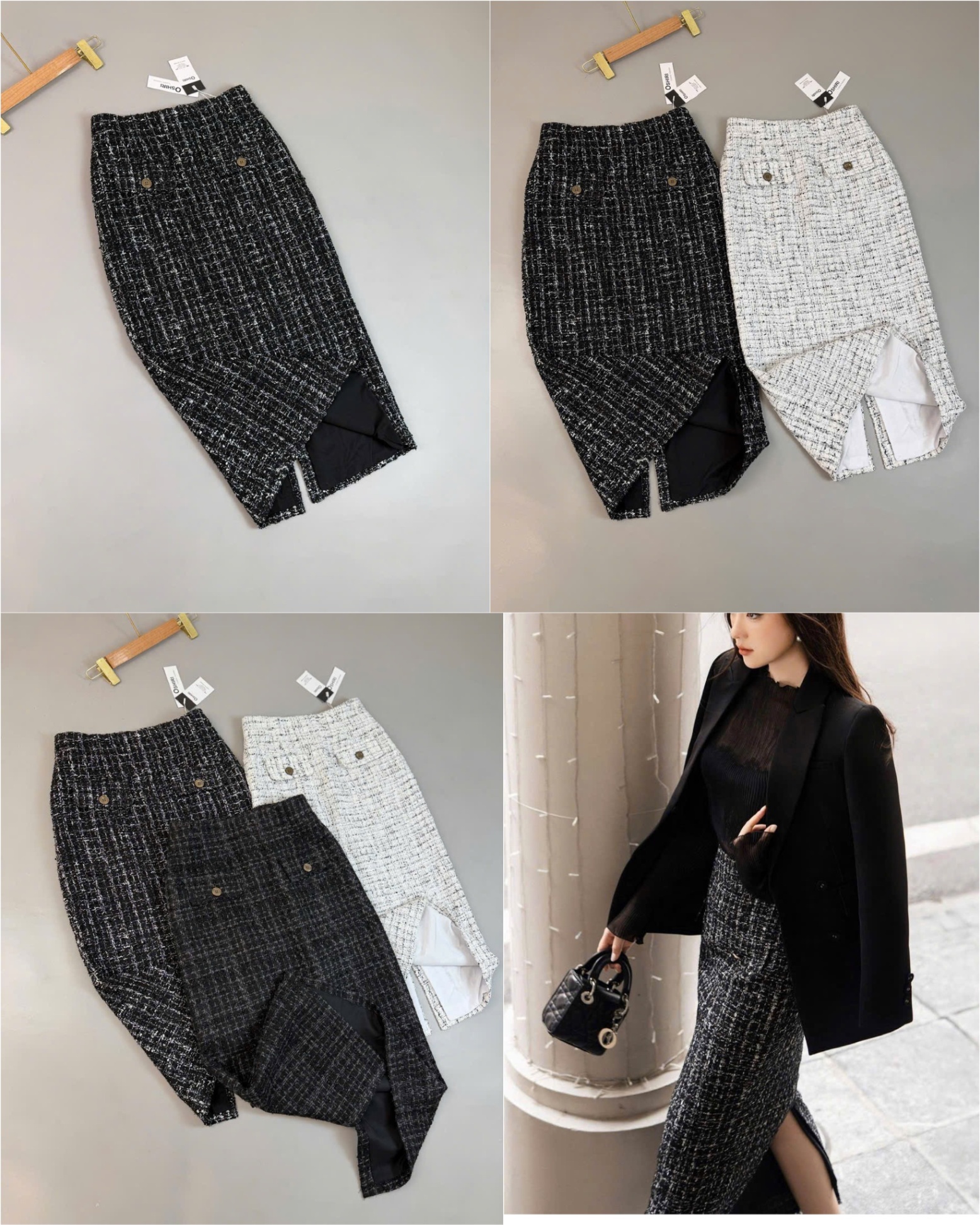 Chân Váy Tweed Oshiri 3 màu 16107