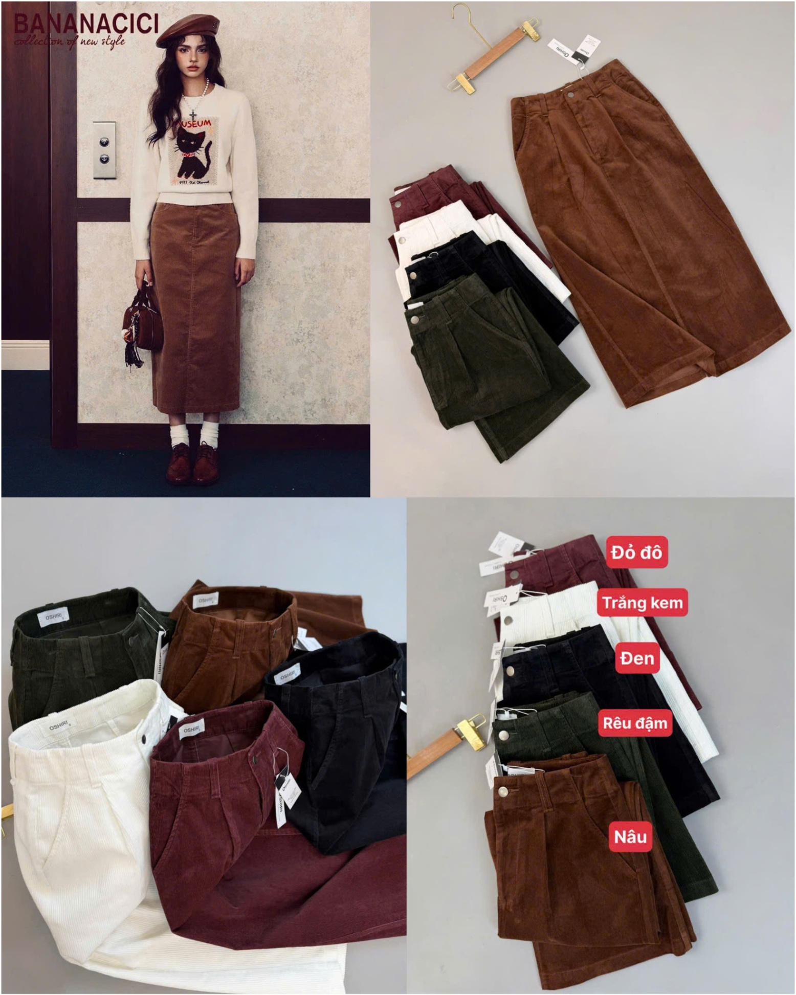 Chân Váy Nhung Oshiri 5 màu 16108