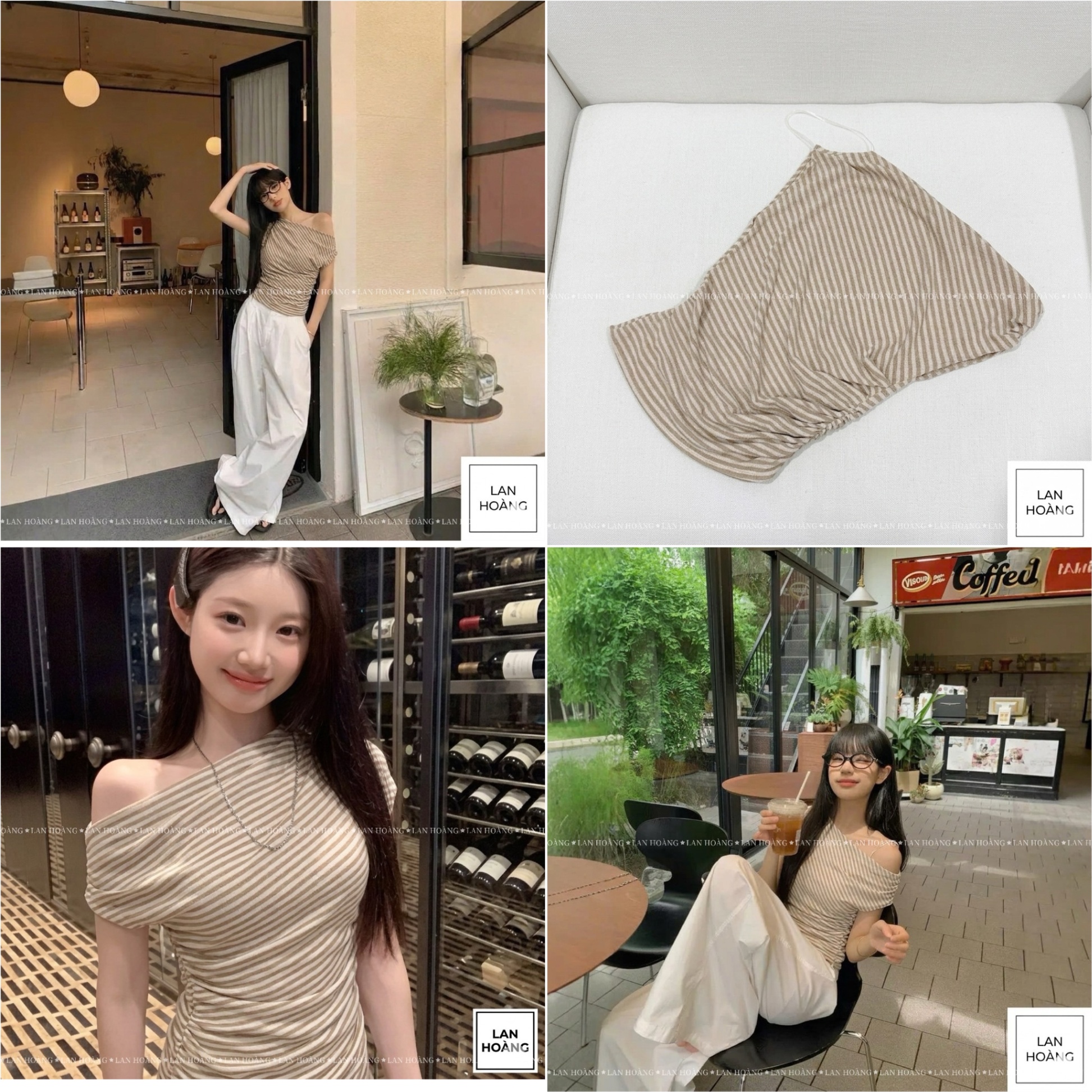 Áo MNG Kẻ Lệch Vai Dư Xịn 16295