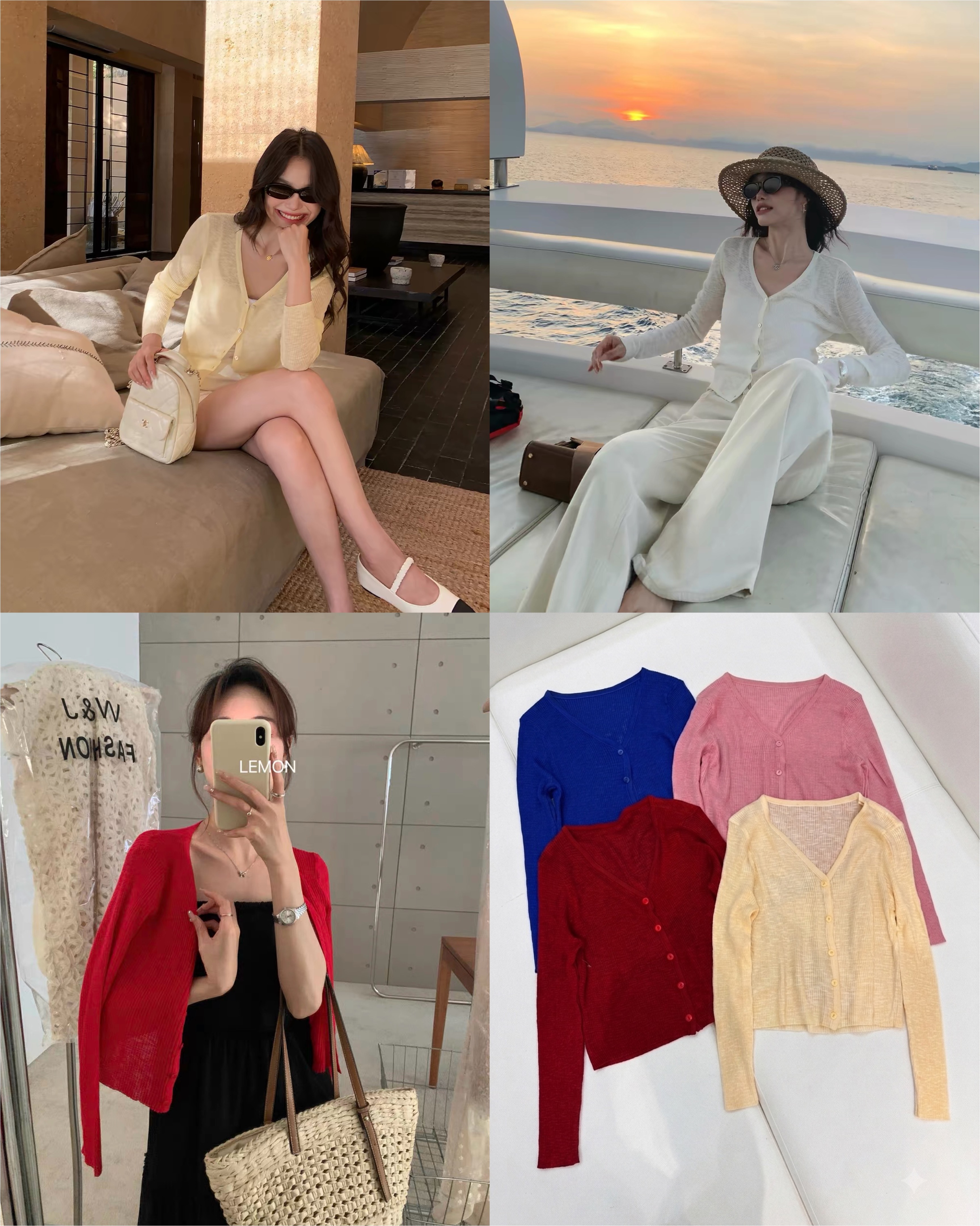 Cardigan giấy 4 màu 16615