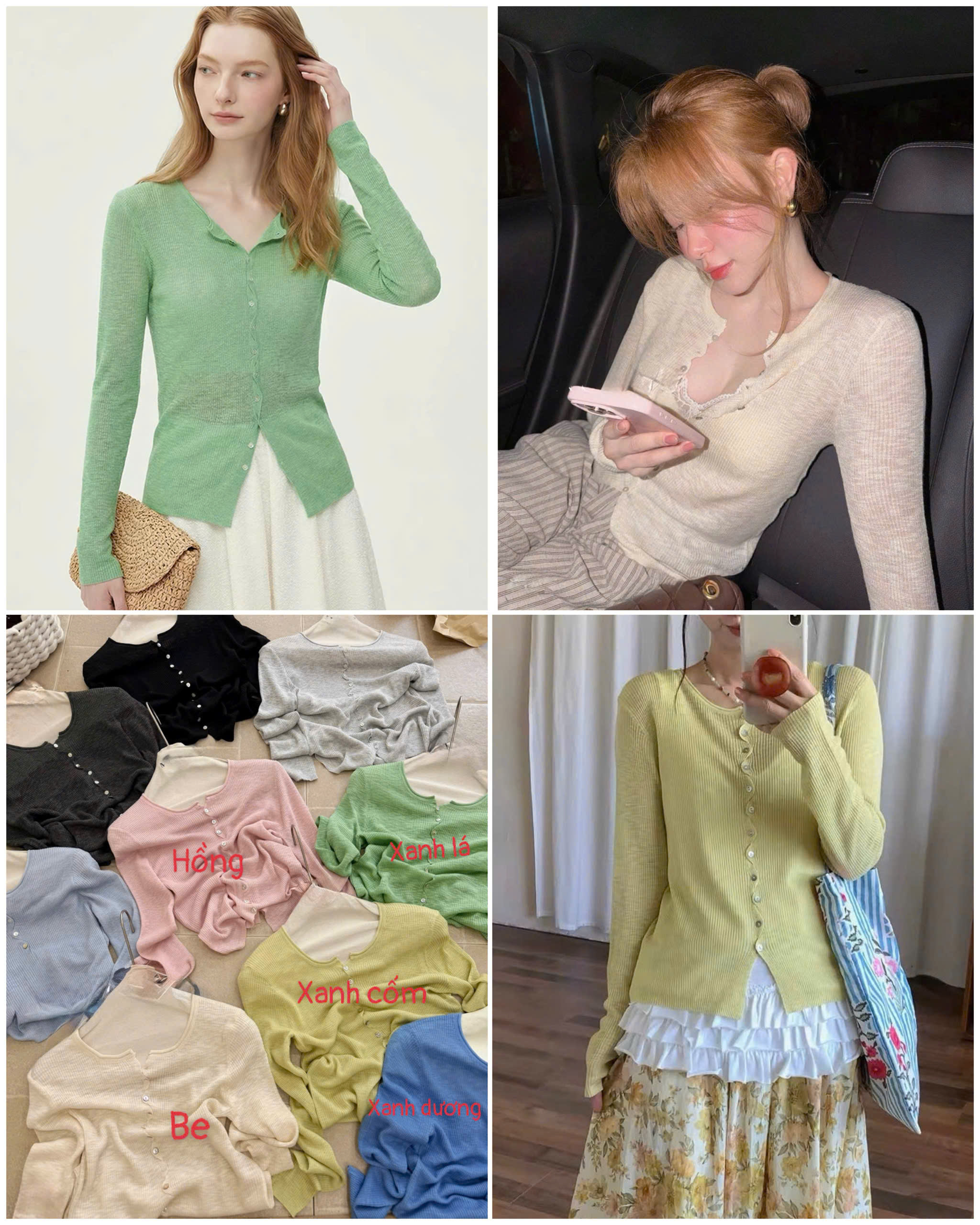 Cardigan giấy Khuy chéo 16667