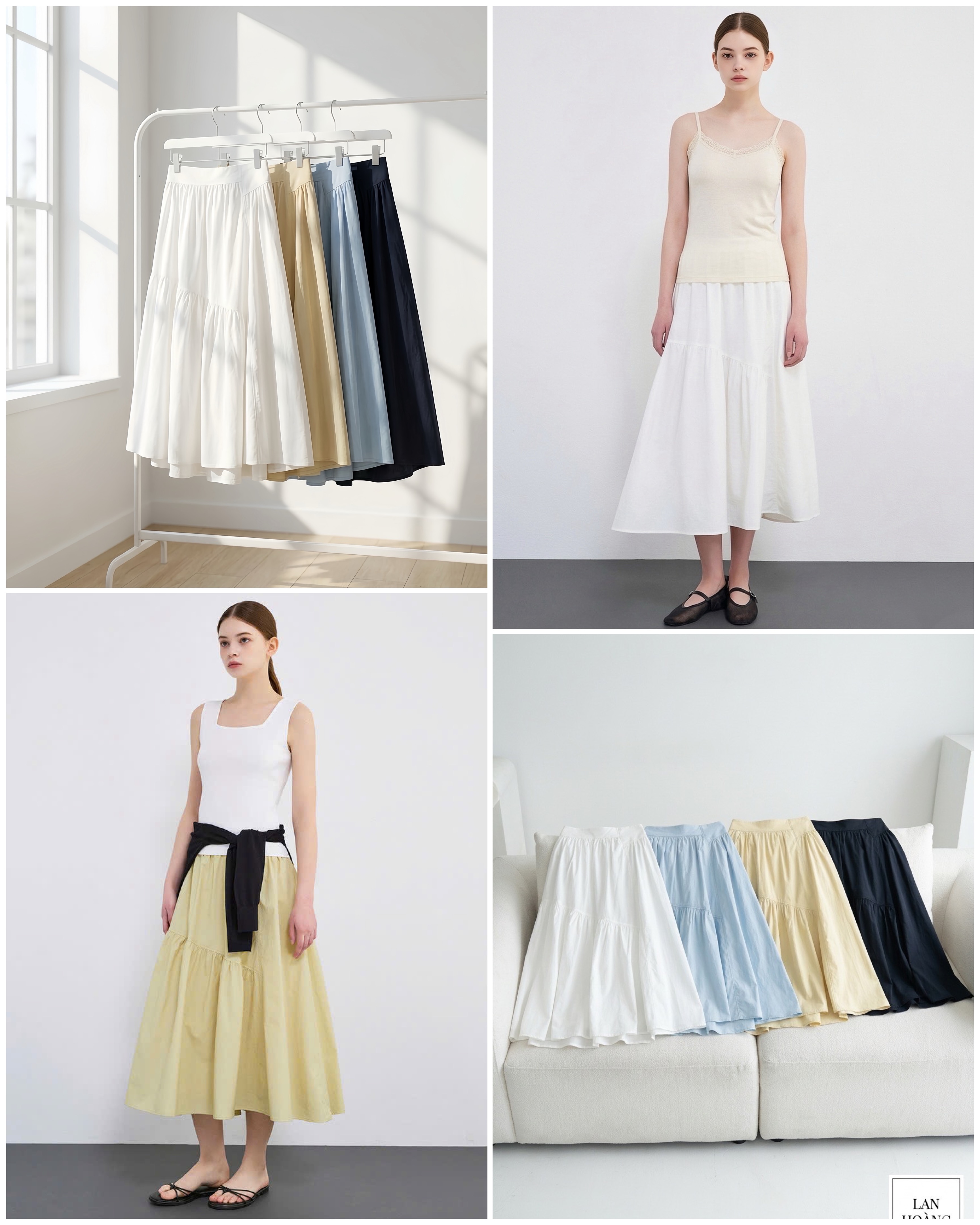 Chân Váy Midi Xuất Hàn Dư Xịn 16306