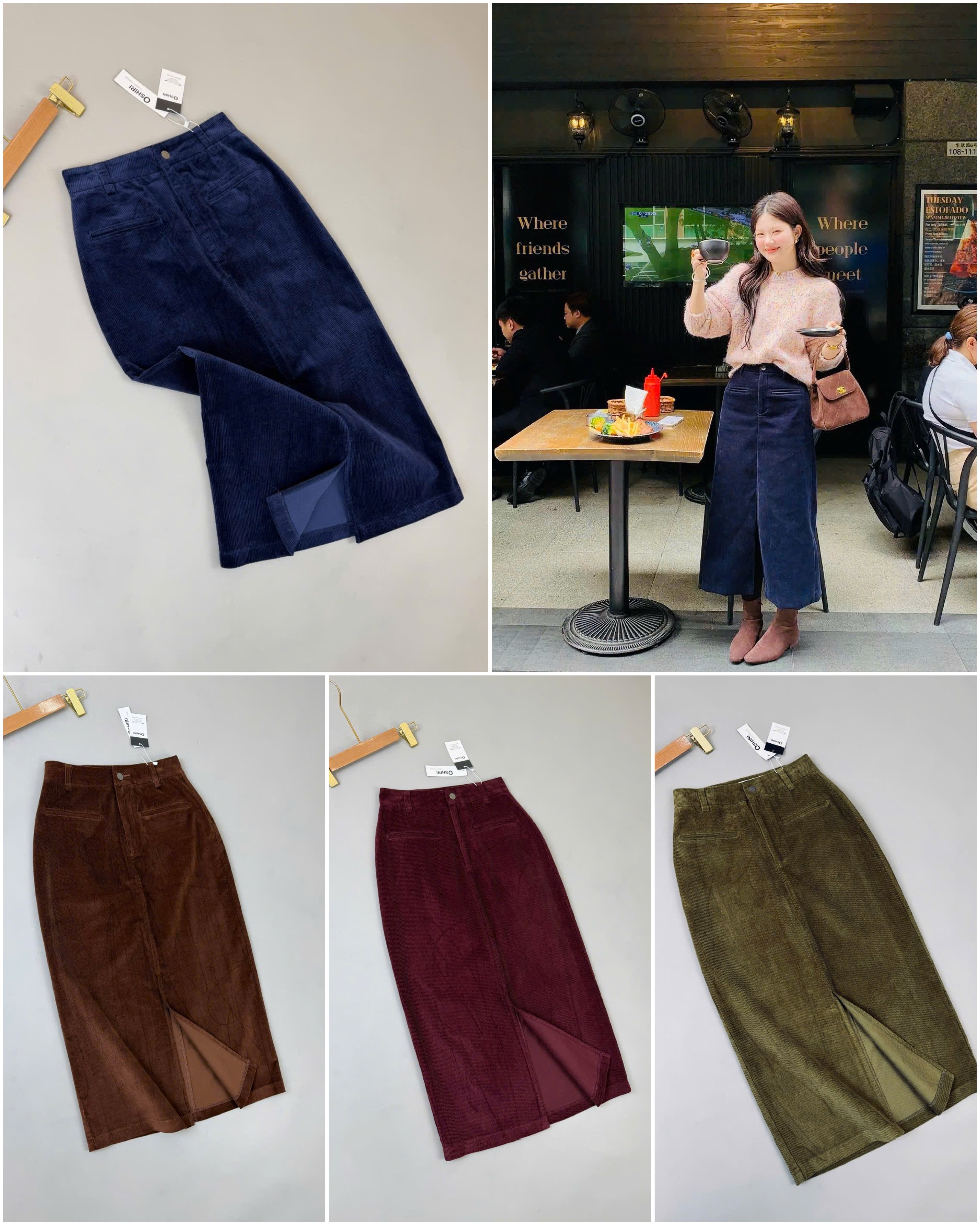 Chân Váy Nhung Orshiri xẻ trước 16129