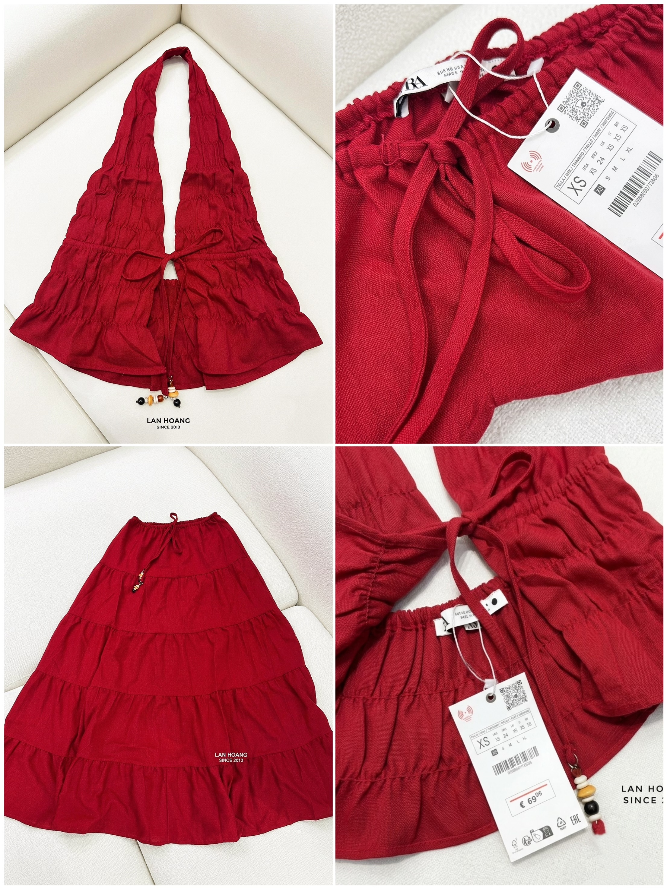 Chân Váy ZR Linen đỏ bèo tầng (Hãng bán 1tr899k) 16660