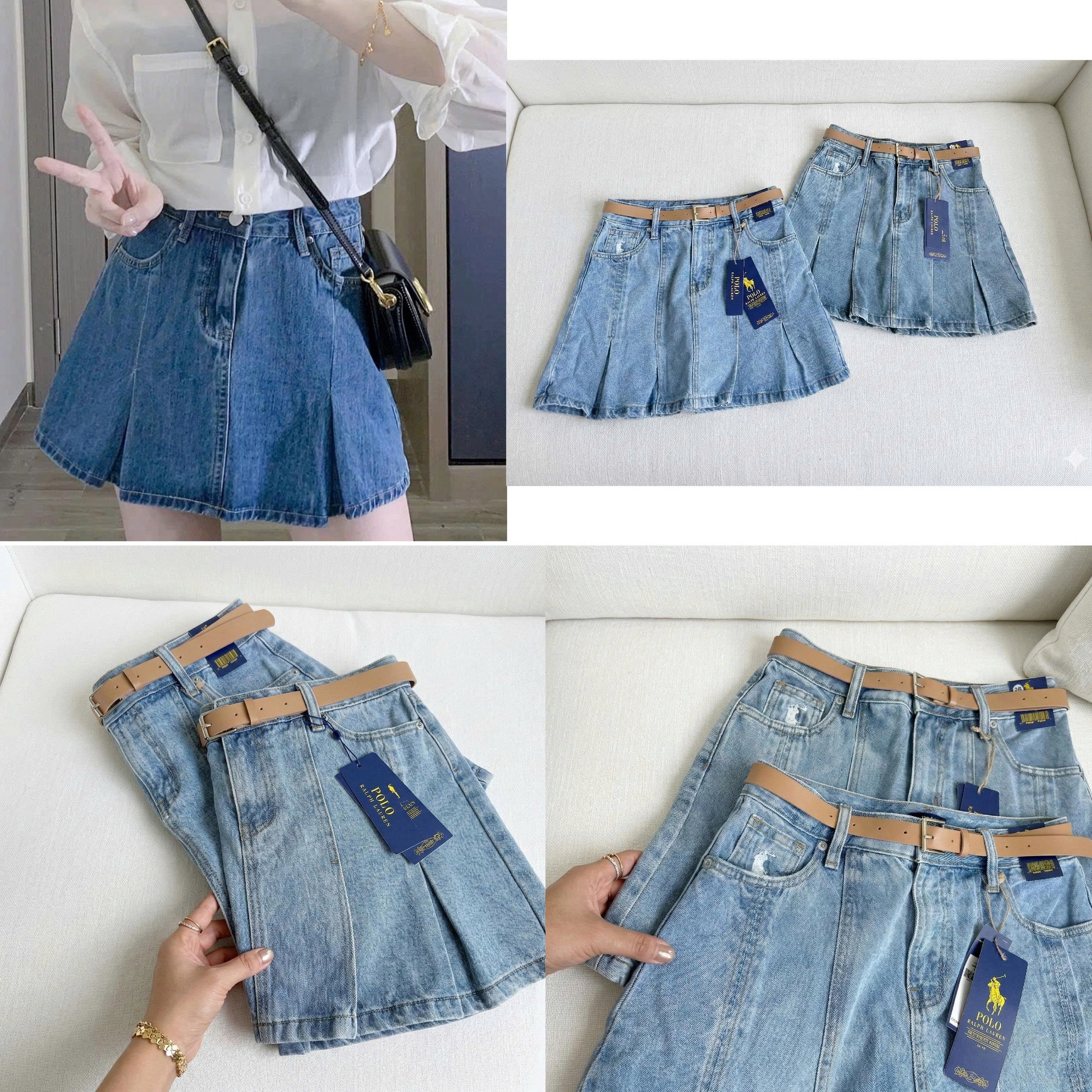 Chân váy denim Polo (Có Short) 18195