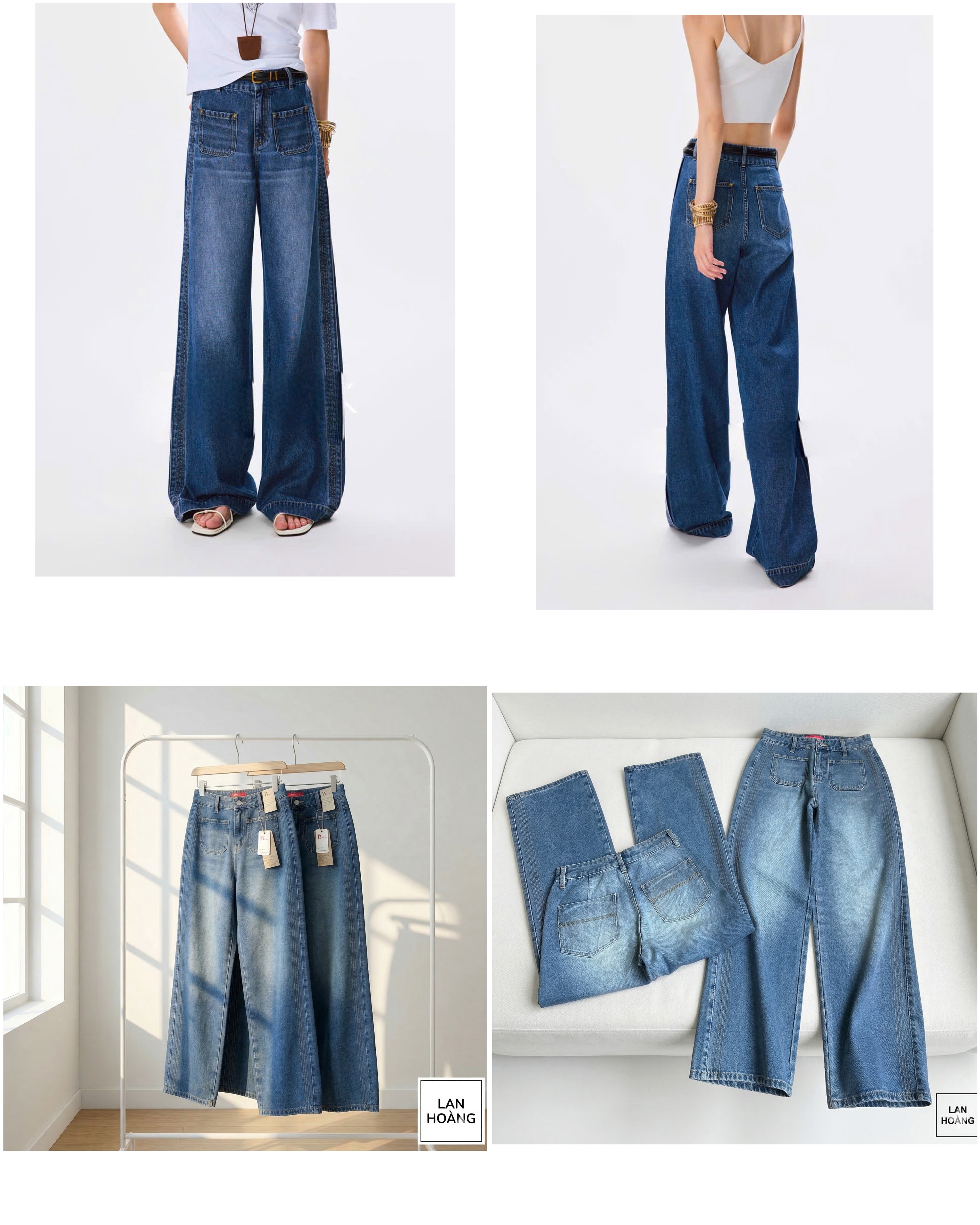 Culottes B Jean phối gân chỉ túi trước 16264