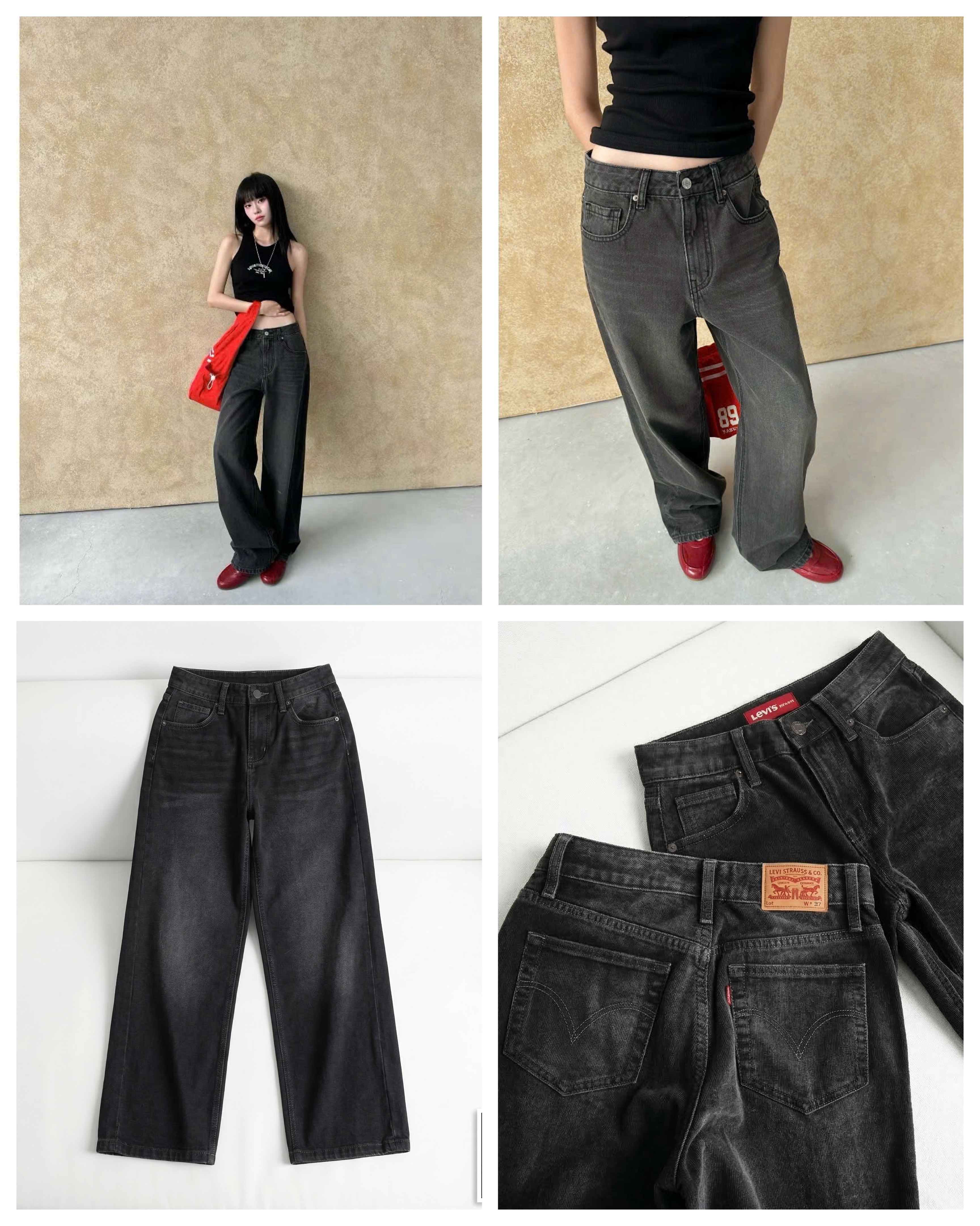 Culottes Jean LV Xám Dư Xịn 16248