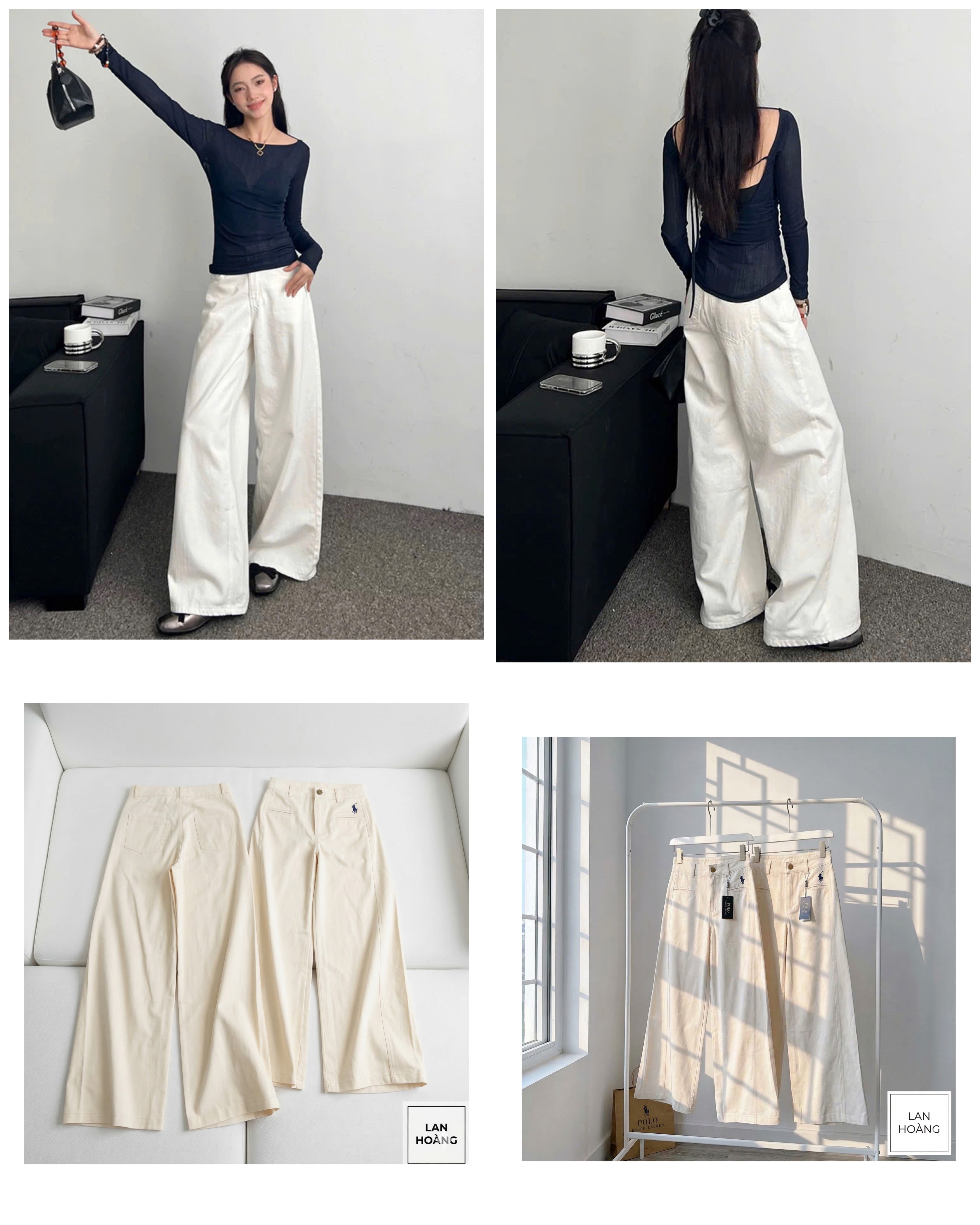 Culottes Jean Polo Dư Xịn MÀU KEM 16247