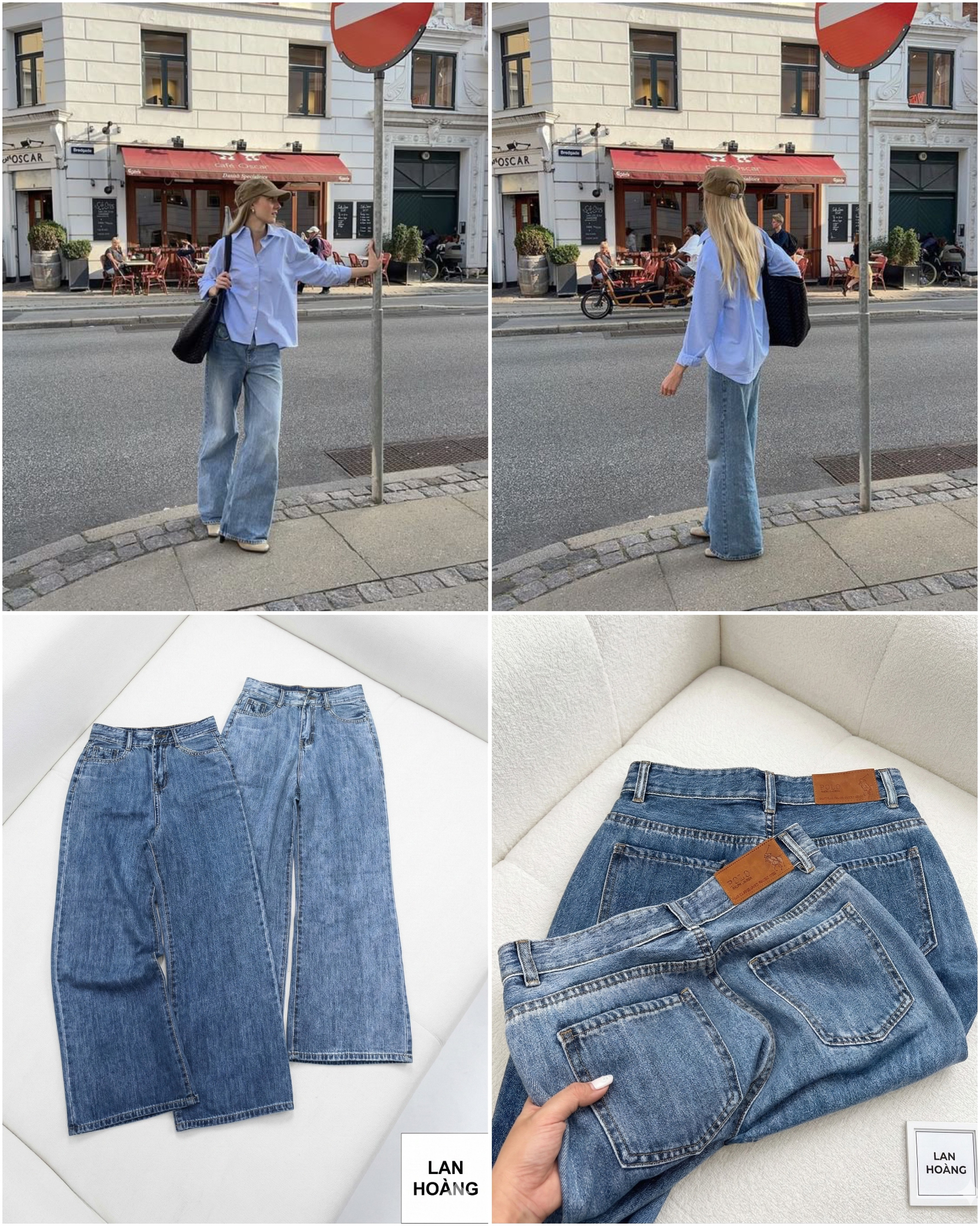 Culottes Jean Polo Ống xuông 16215