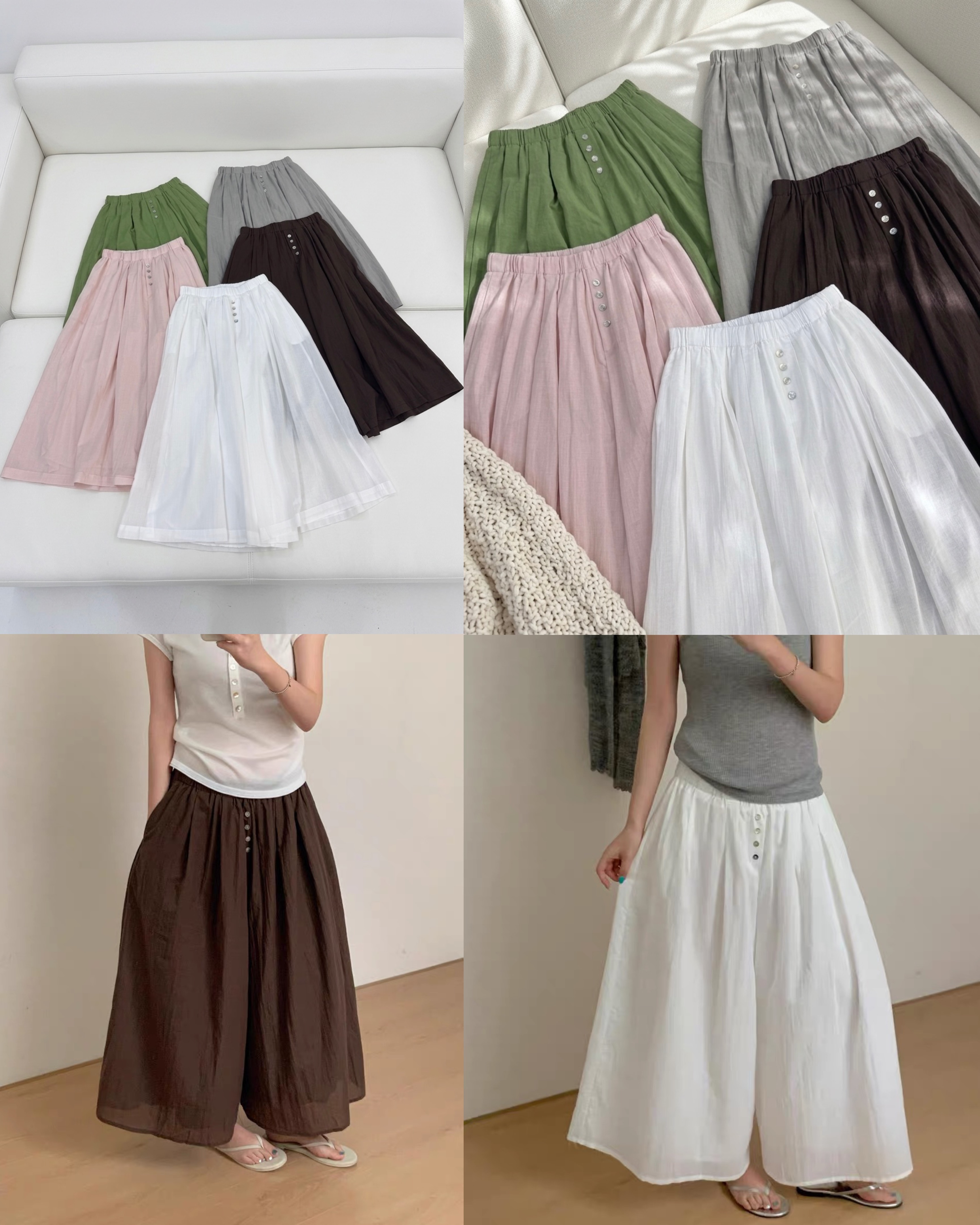 Culottes Linen ống Rộng 5 màu 16590