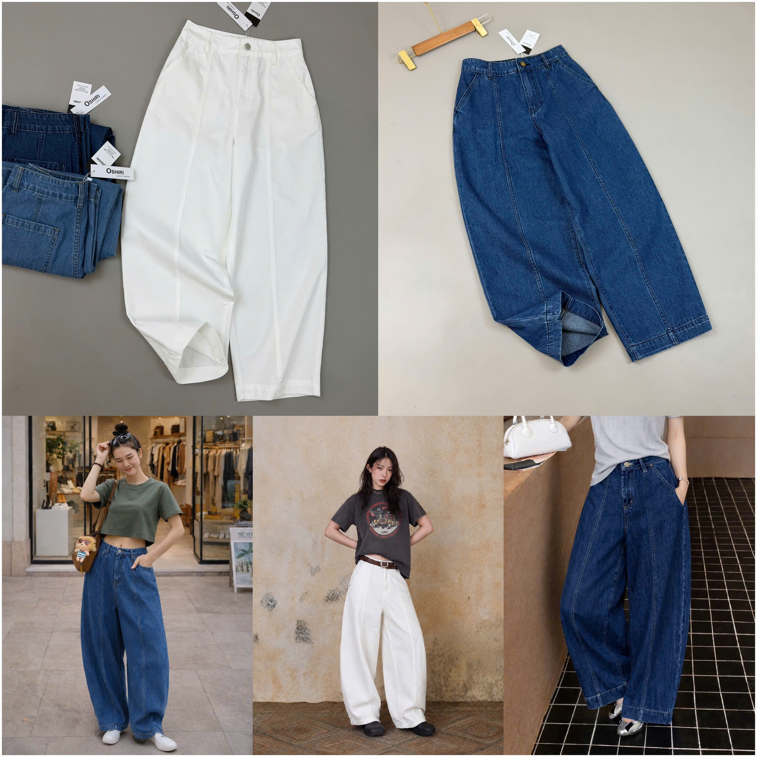 Jean denim Baggy Nấm gân Orshiri 16682