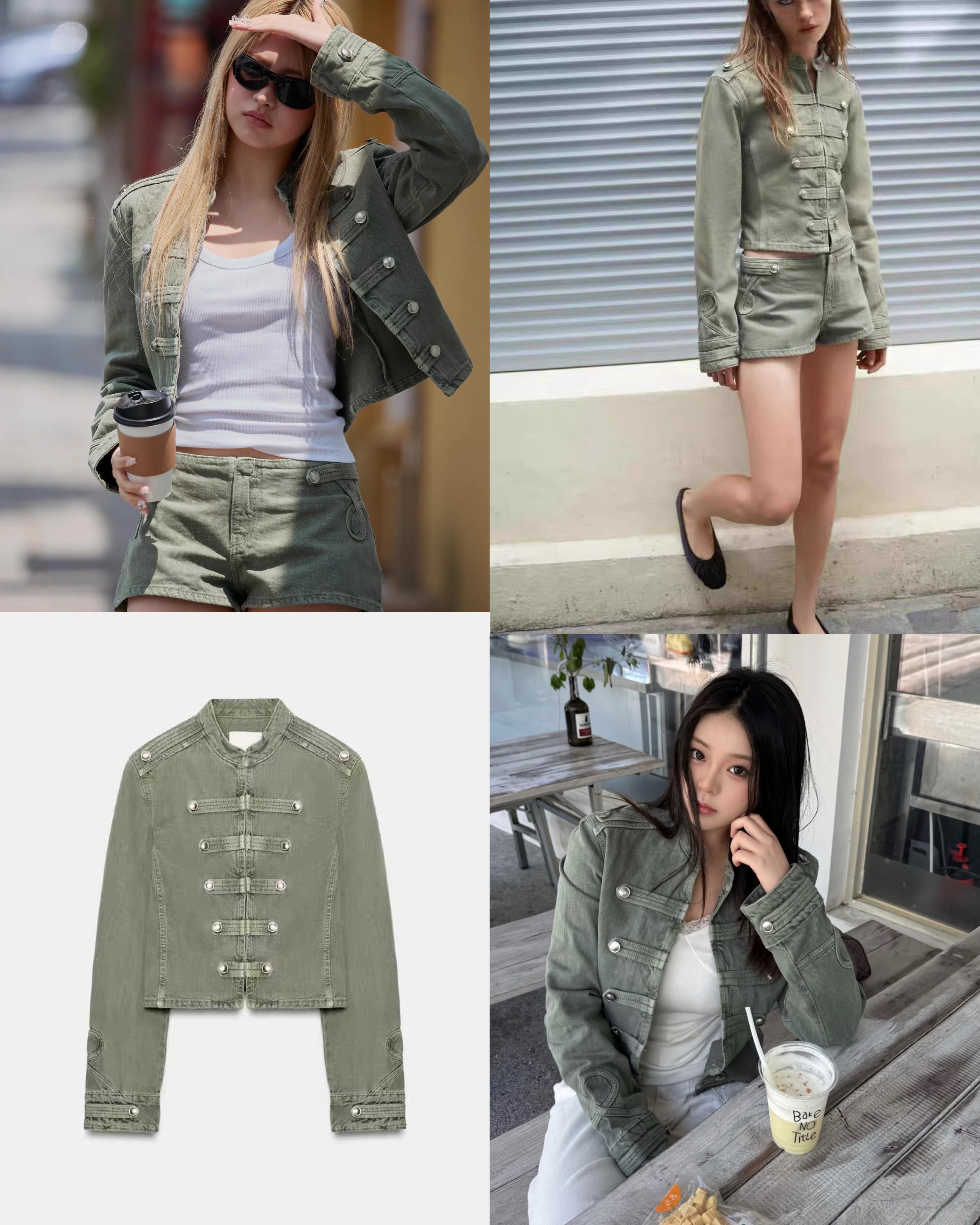 Khoác denim military ZR rêu 16778 (MÃ NEW) (Hãng bán 2599k)
