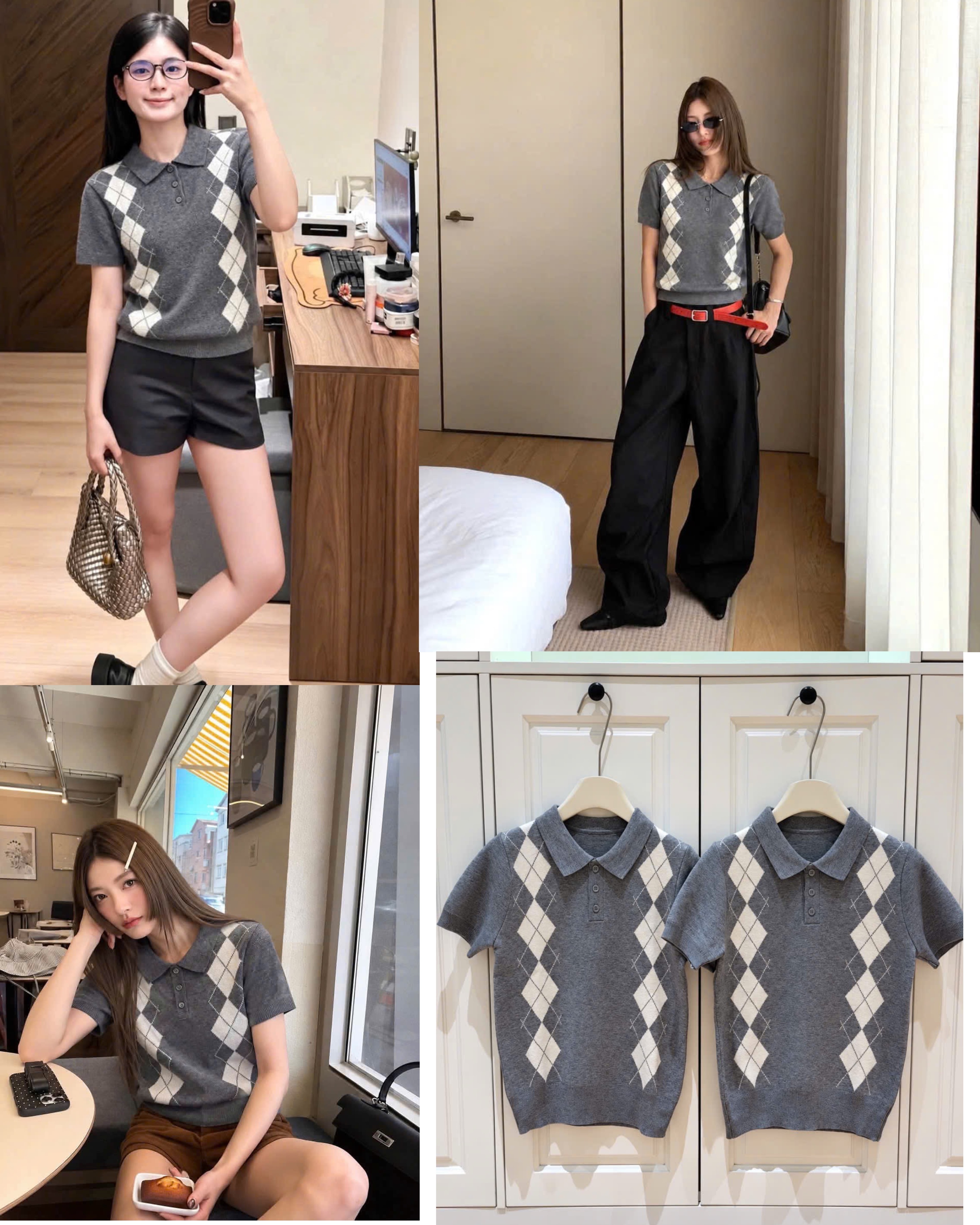 Len Polo Ghi Họa Tiết Trám 16803