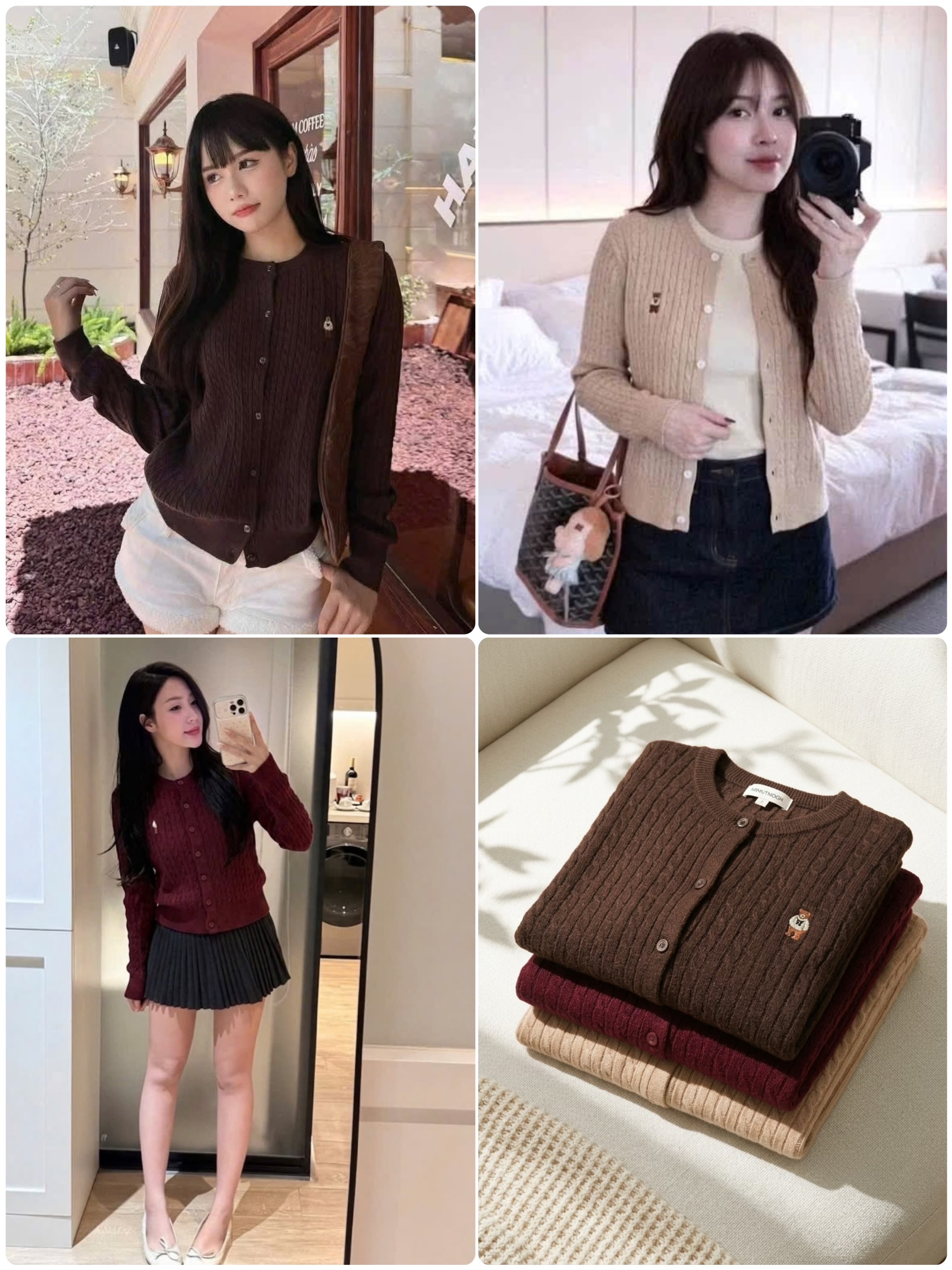 Len cardigan Gấu 2 Màu 16723