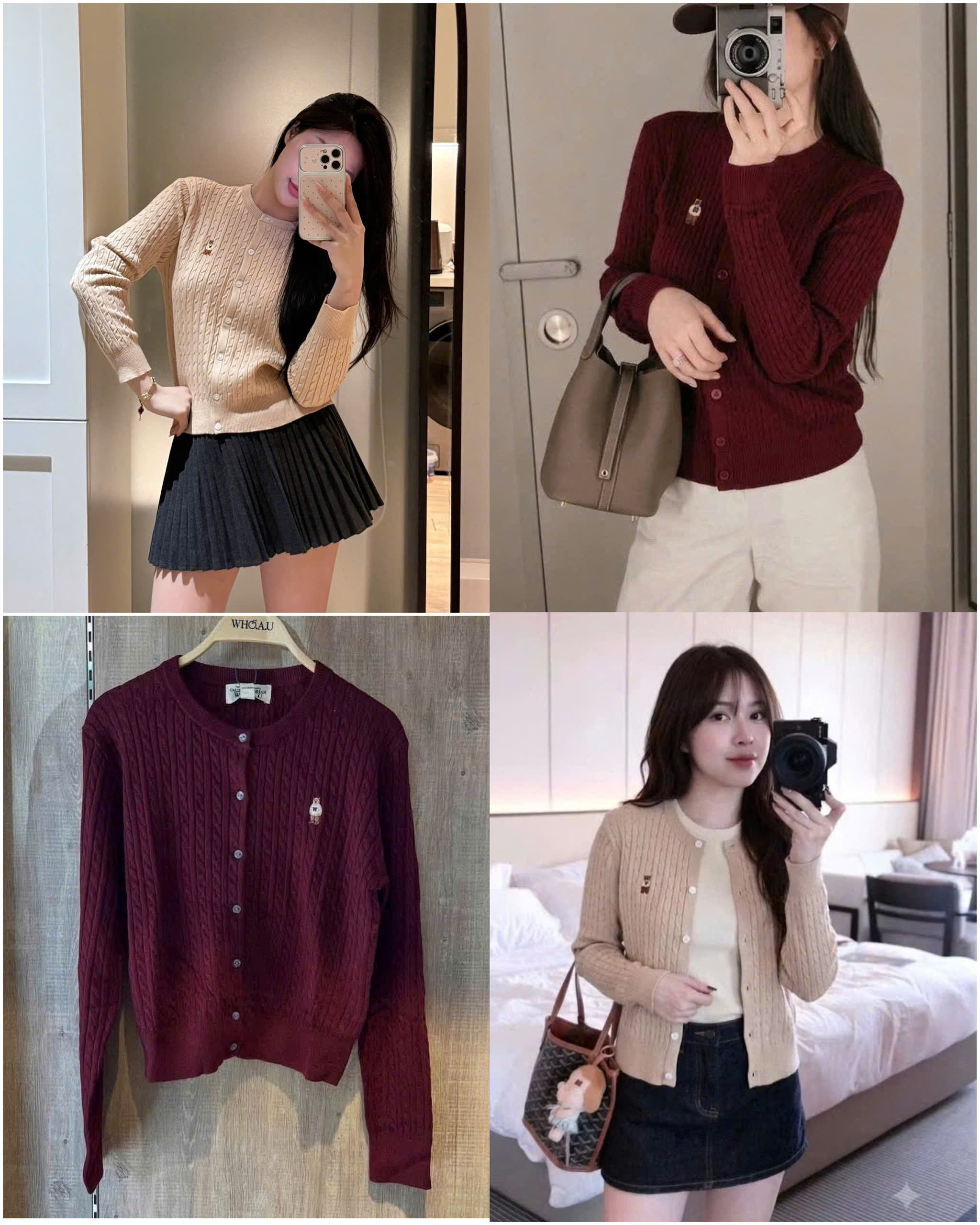 Len cardigan Gấu 2 Màu 16723