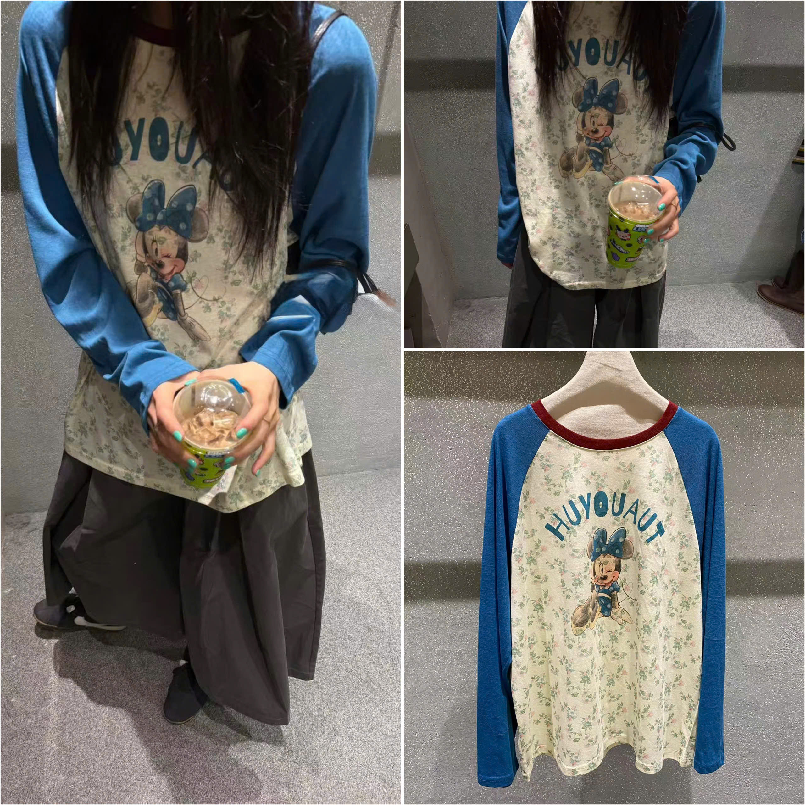 Phông Giấy Mickey Hoa Nhí Phối cổ đỏ 16699