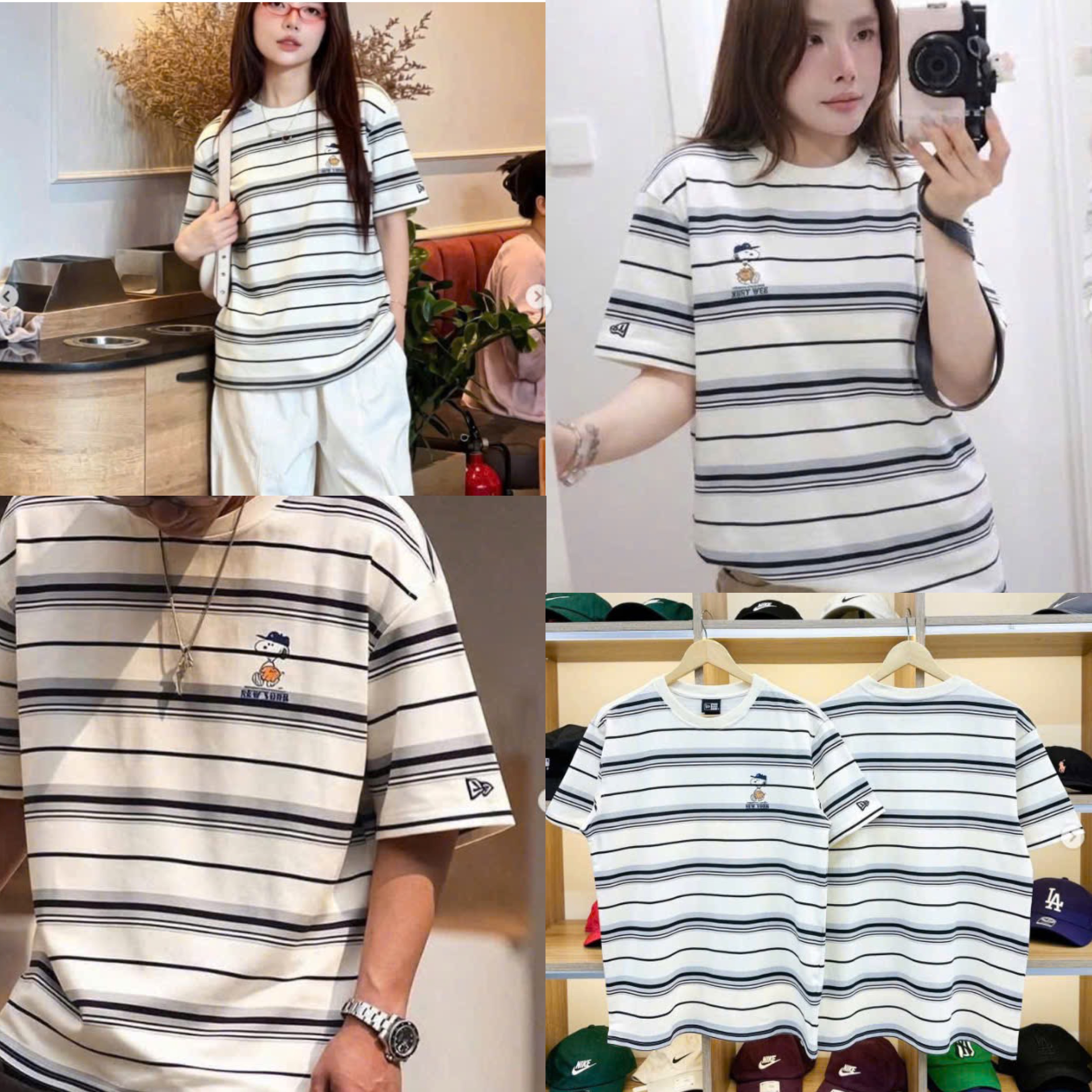 Phông Kẻ Era Snoopy Xuất Hàn Dư Xịn Unisex 16506