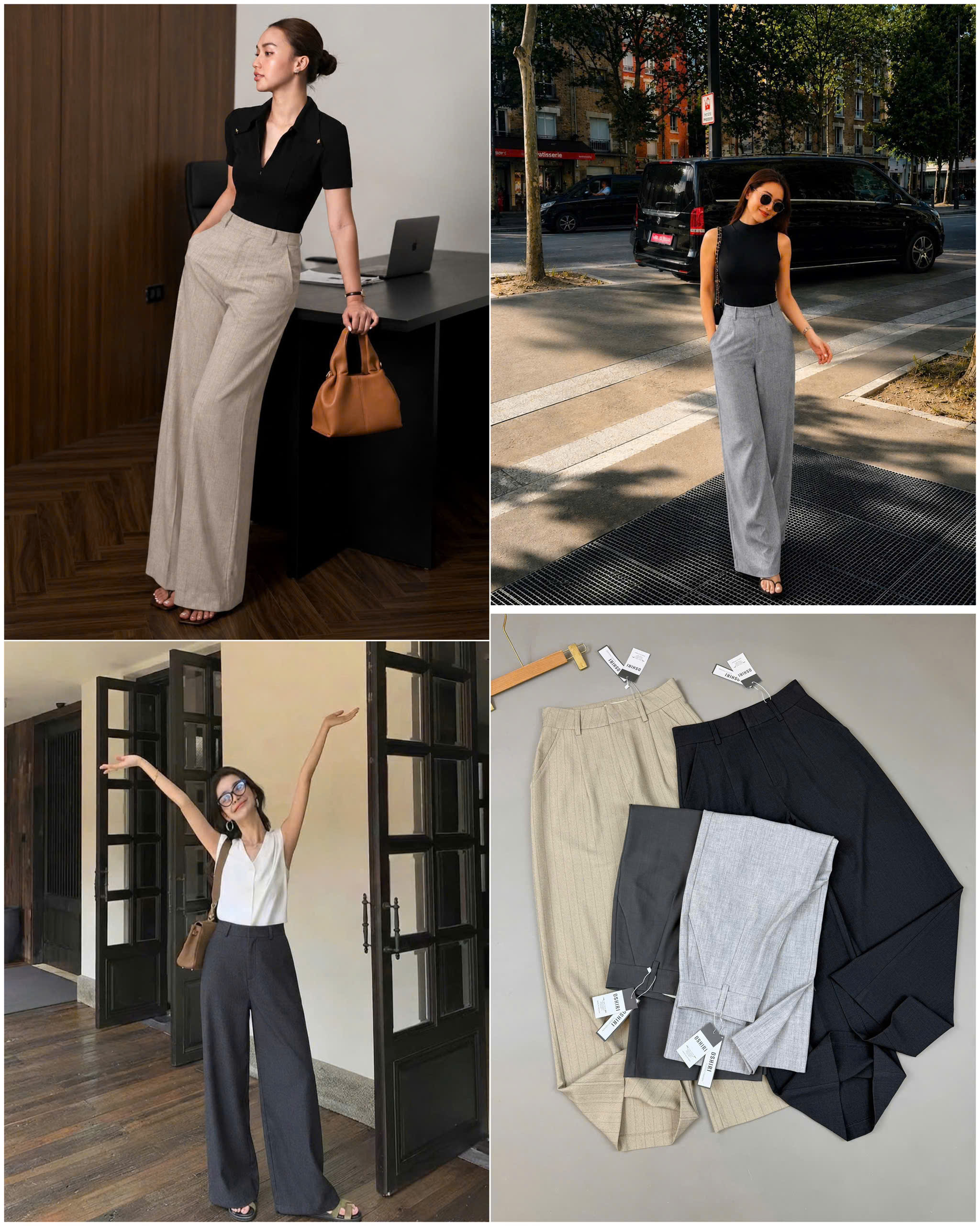 Quần Culottes Orshiri Vải Tây 16649 - Ghi Đậm - S