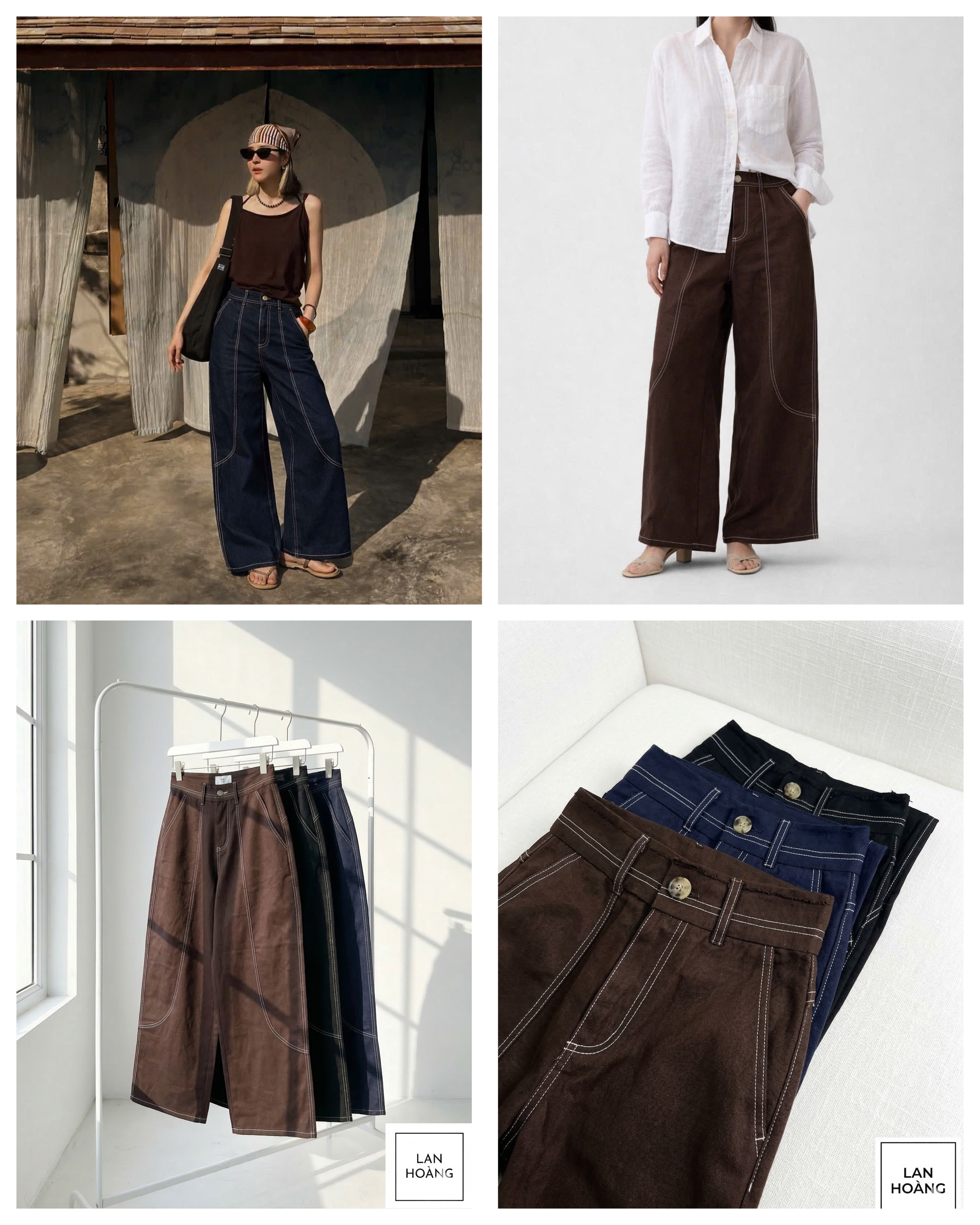Quần GP linen ống Cong 16233
