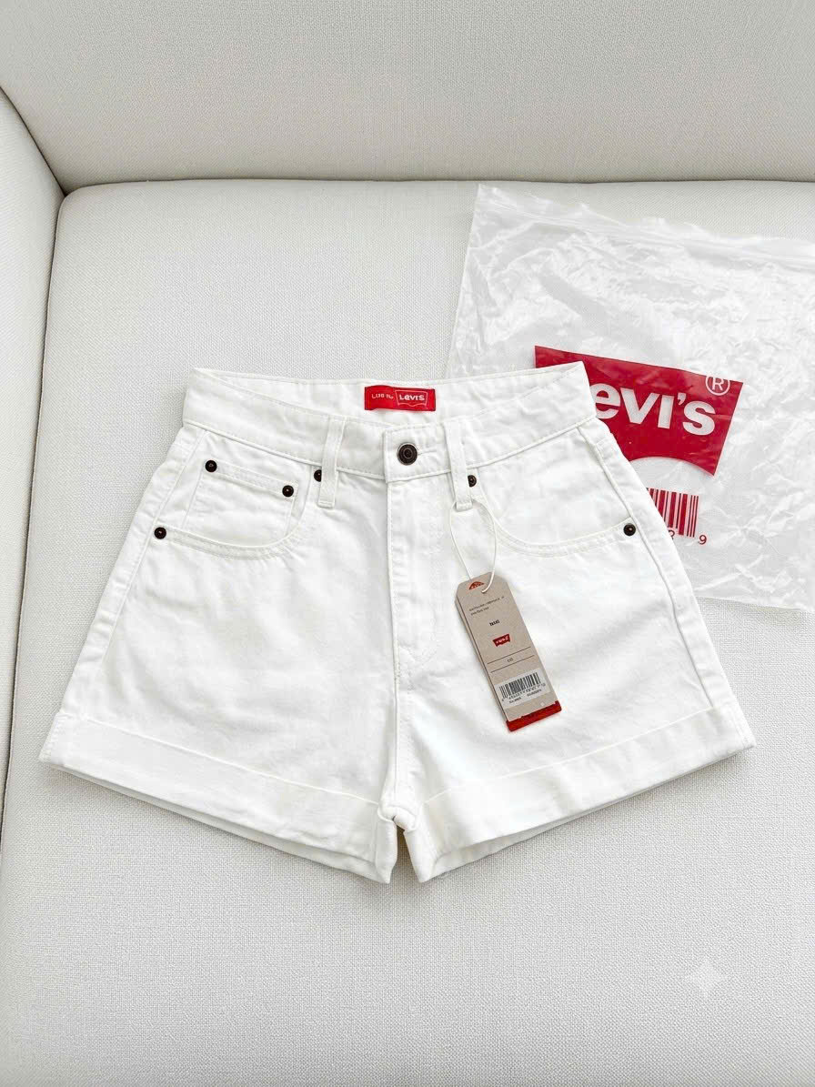Quần Short Levi’s High-waisted Trắng Dư Xịn 16512