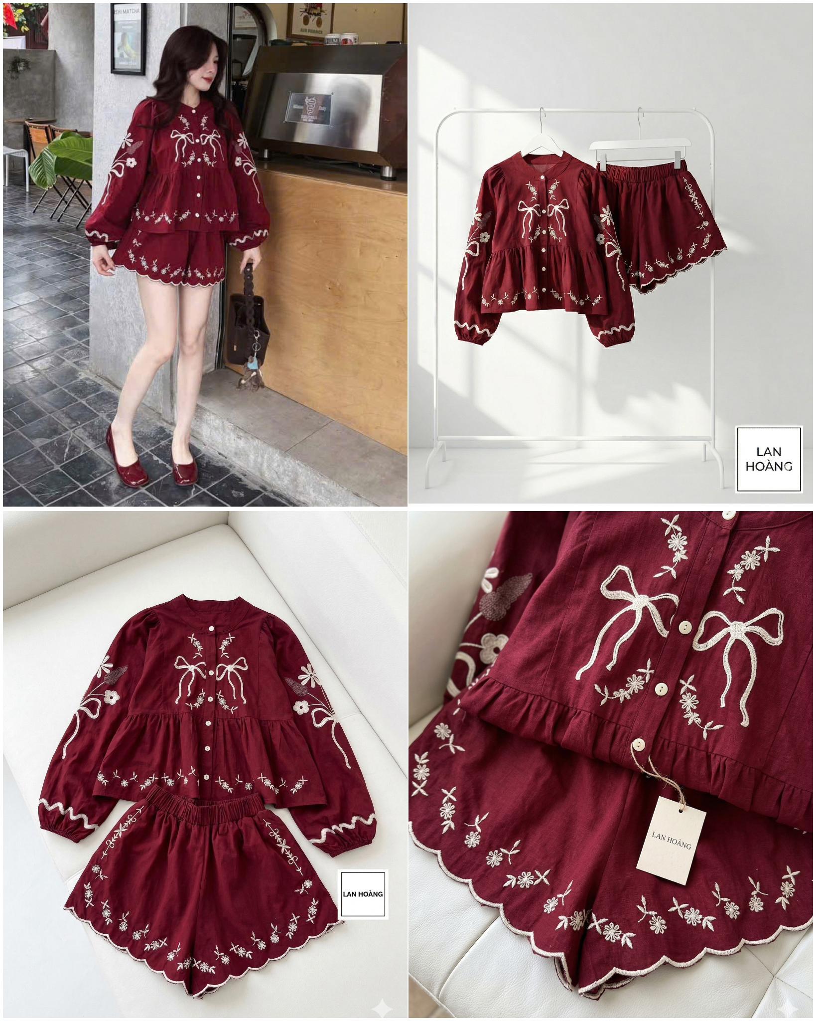 Set Áo & SHORT thô thêu Zane 16273