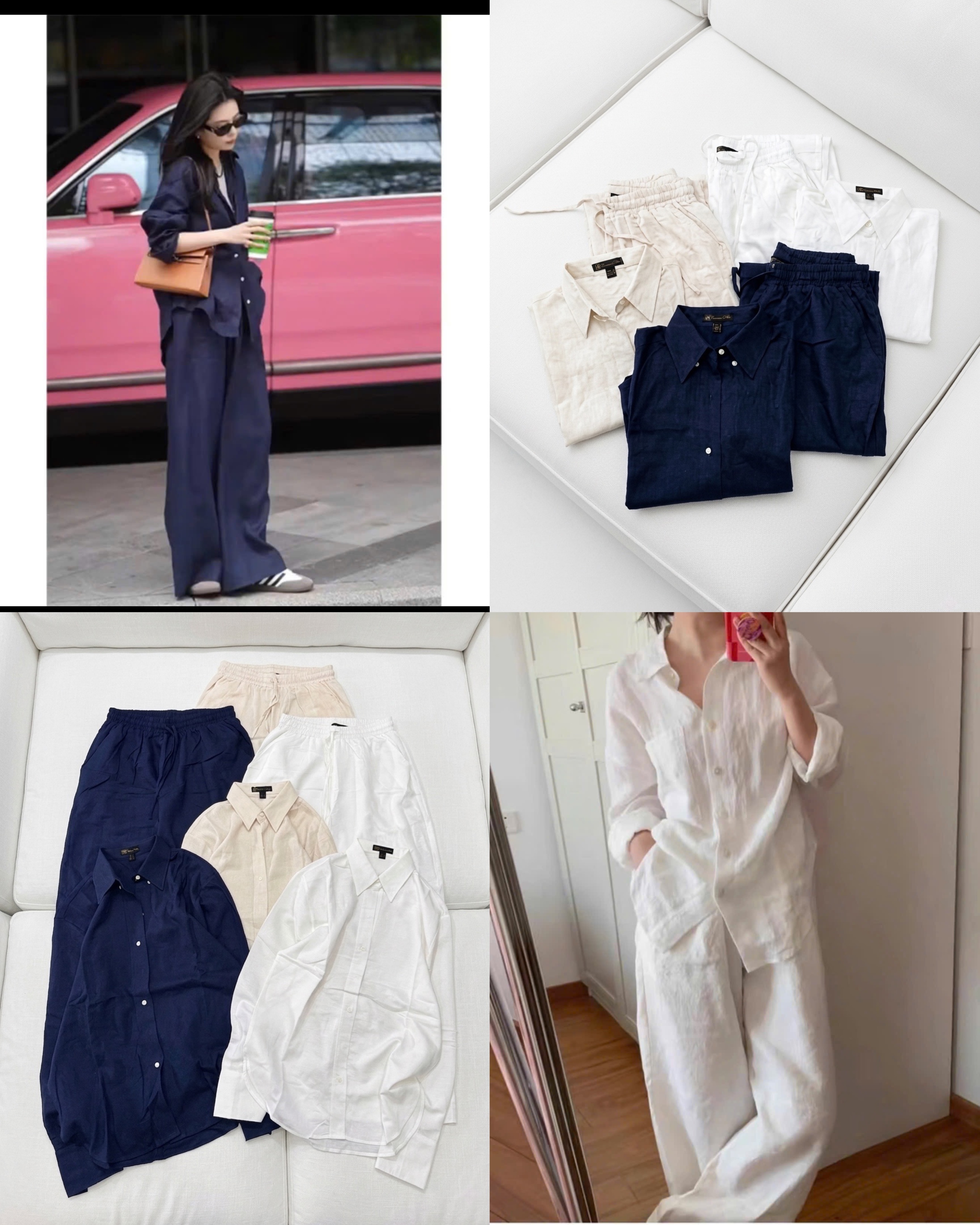 Set Bộ MD linen culottes & sơ mi dài tay 16549
