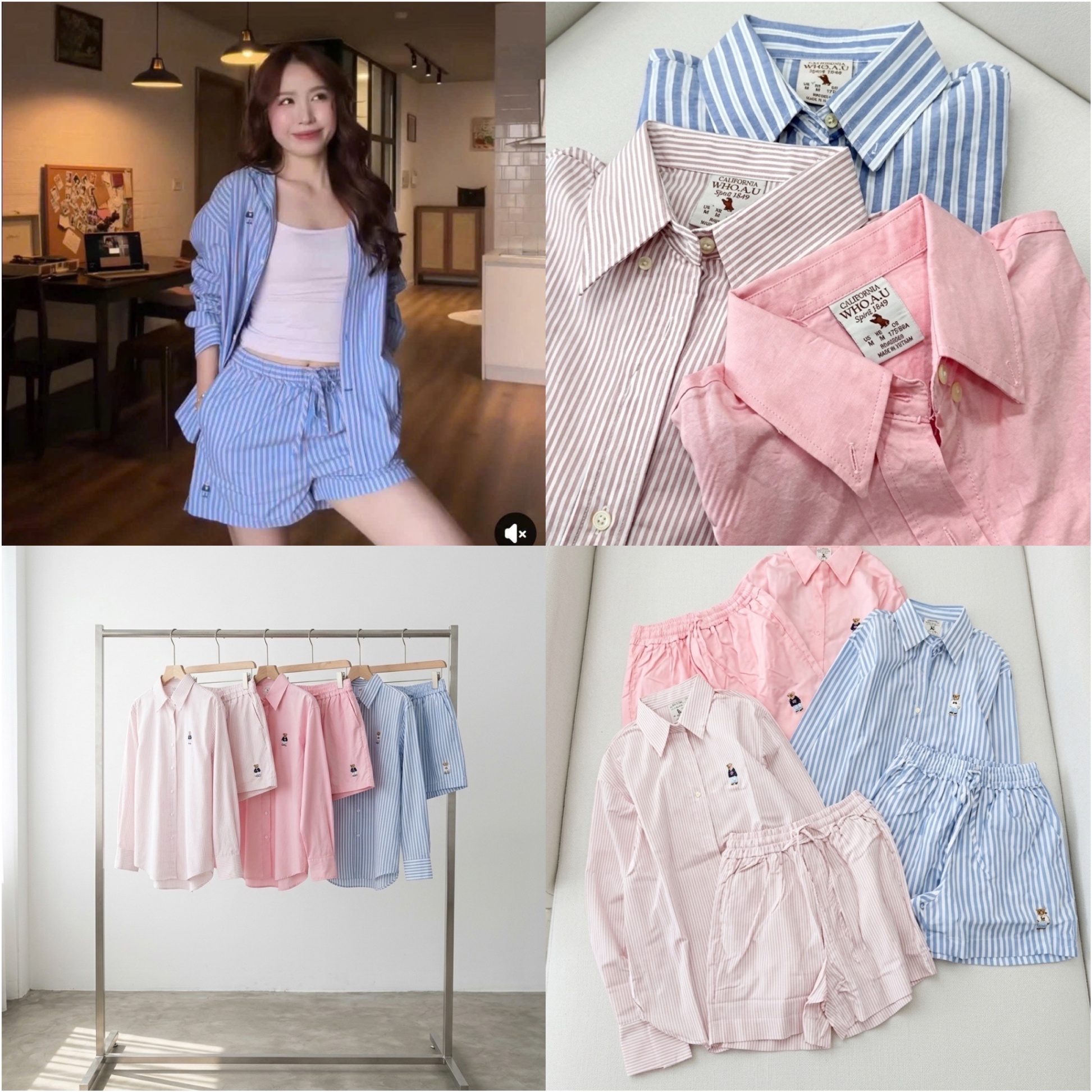 Set Bộ Who.Au Áo Sơ Mi & Short 16553