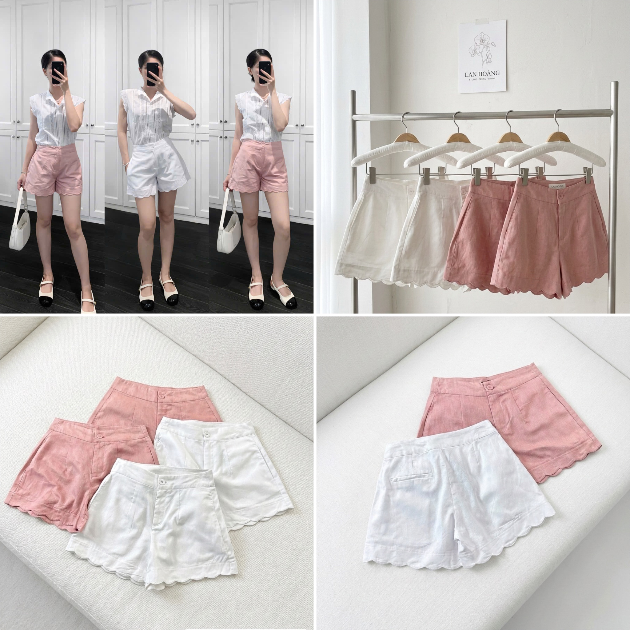 Short MD linen Gấu lượn 18206