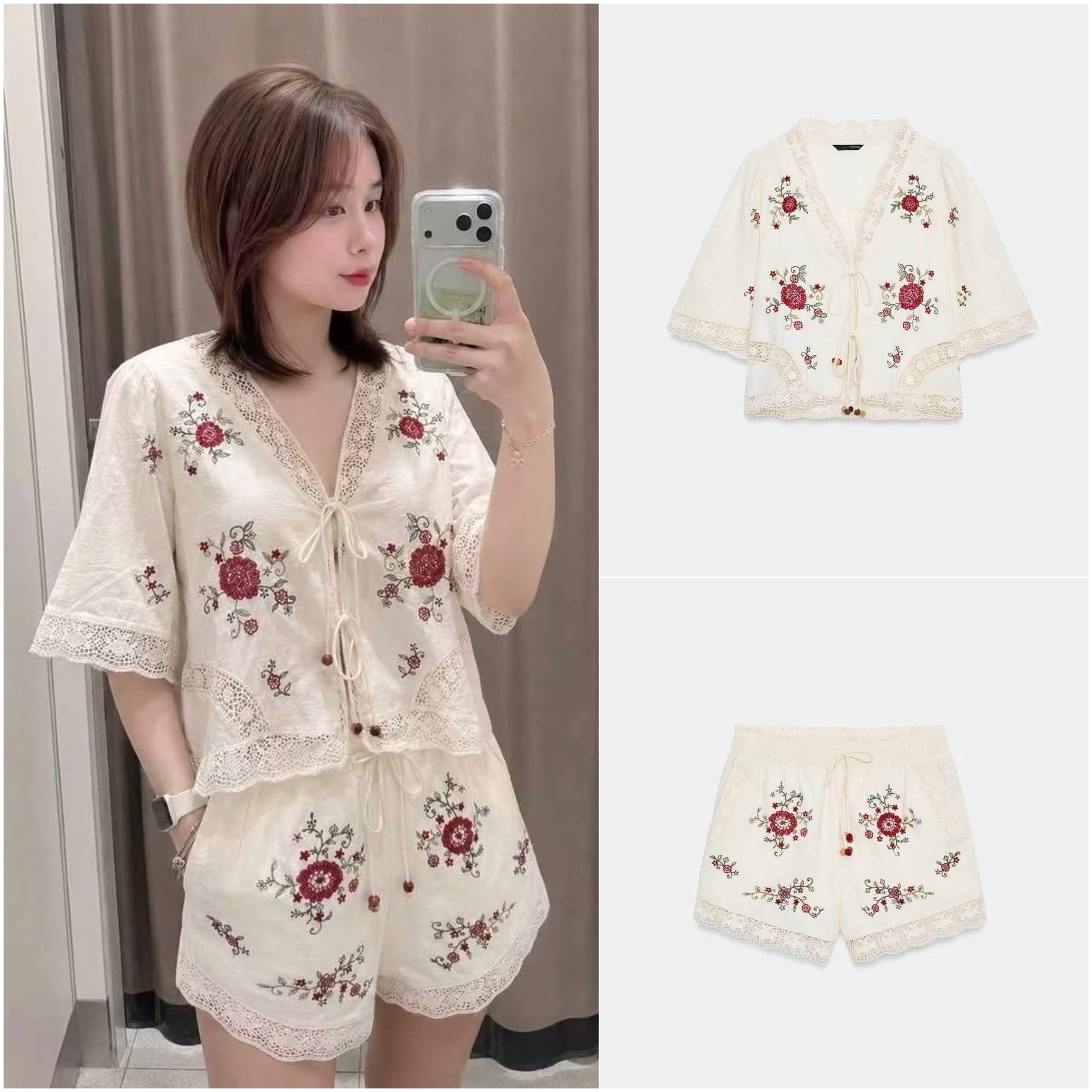 Short ZR thêu Hoa Tuồn Xịn huỷ Tag 16585 Hãng bán 1tr399K