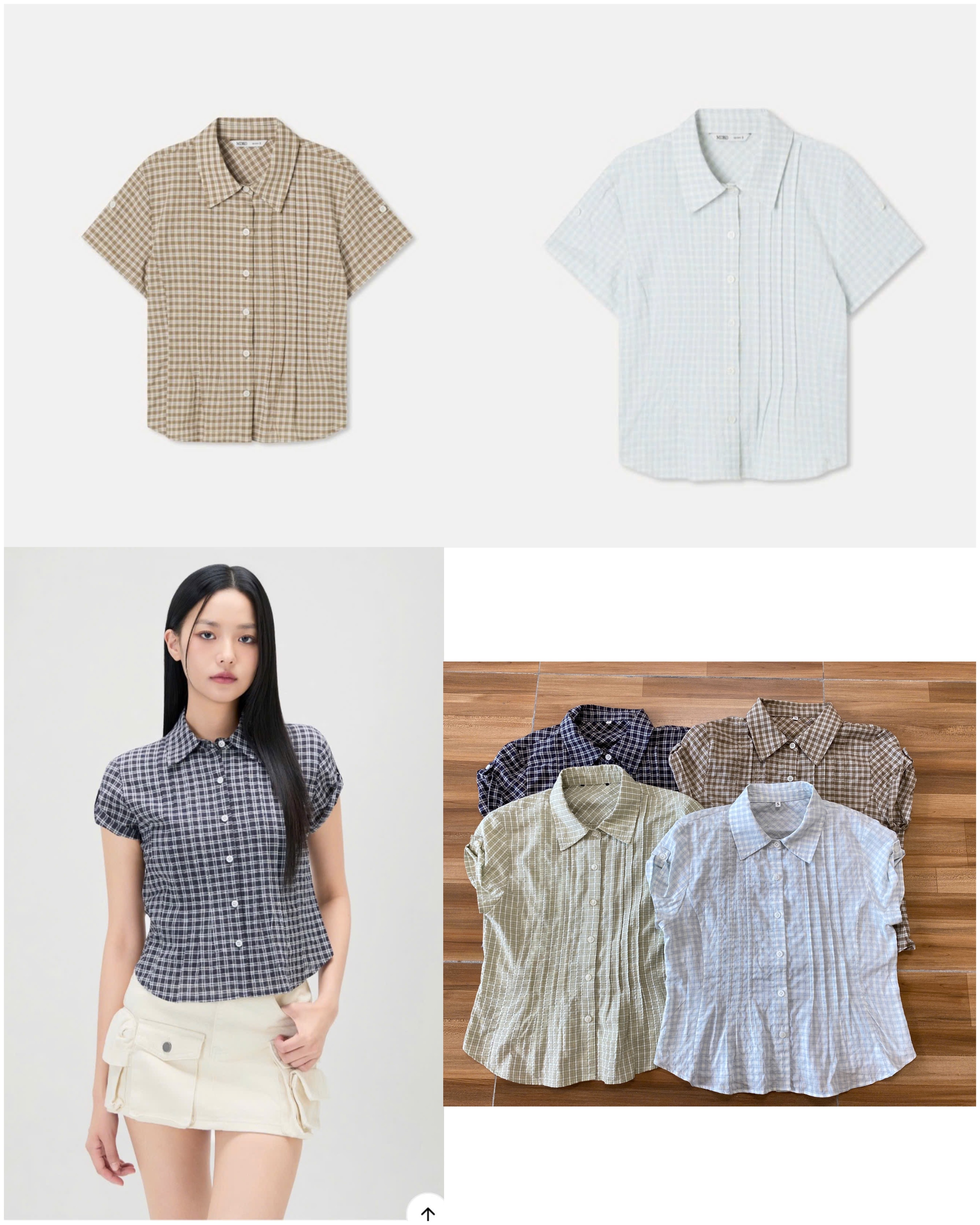 Sơ Mi Kẻ Mixxo Cộc tay dư xịn 16501