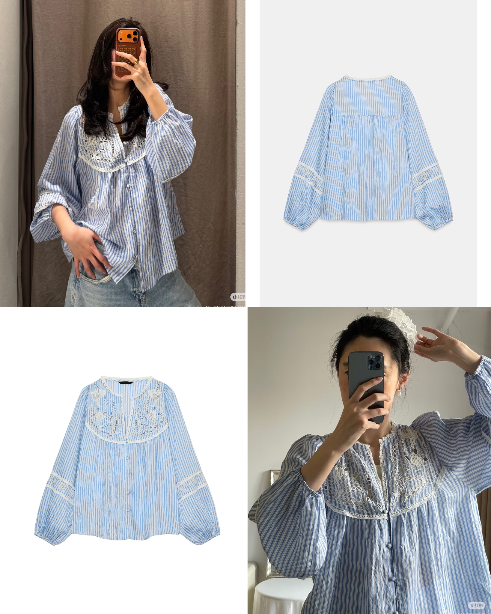 Sơ Mi ZR Thô Thêu kẻ Xanh Tay dài 16575
