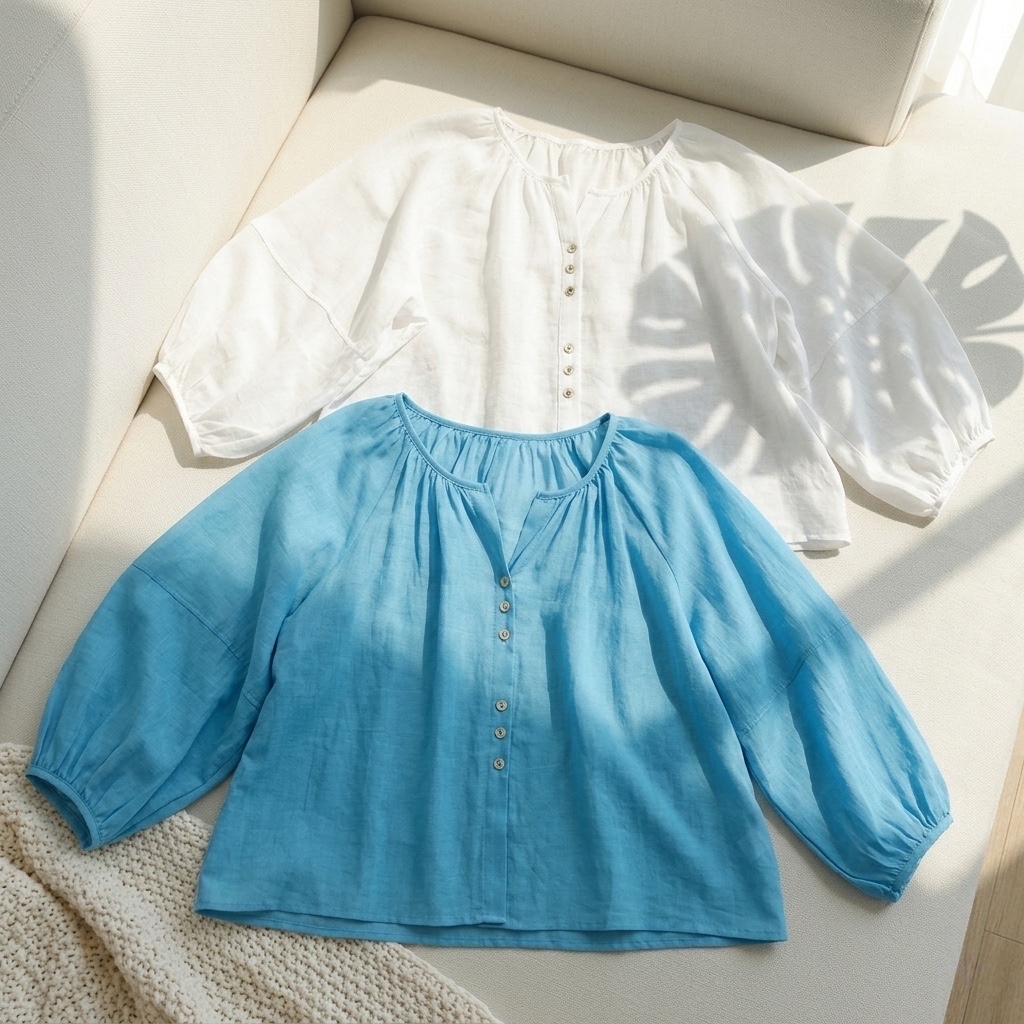 Sơ Mi cổ trụ linen tơ 16448