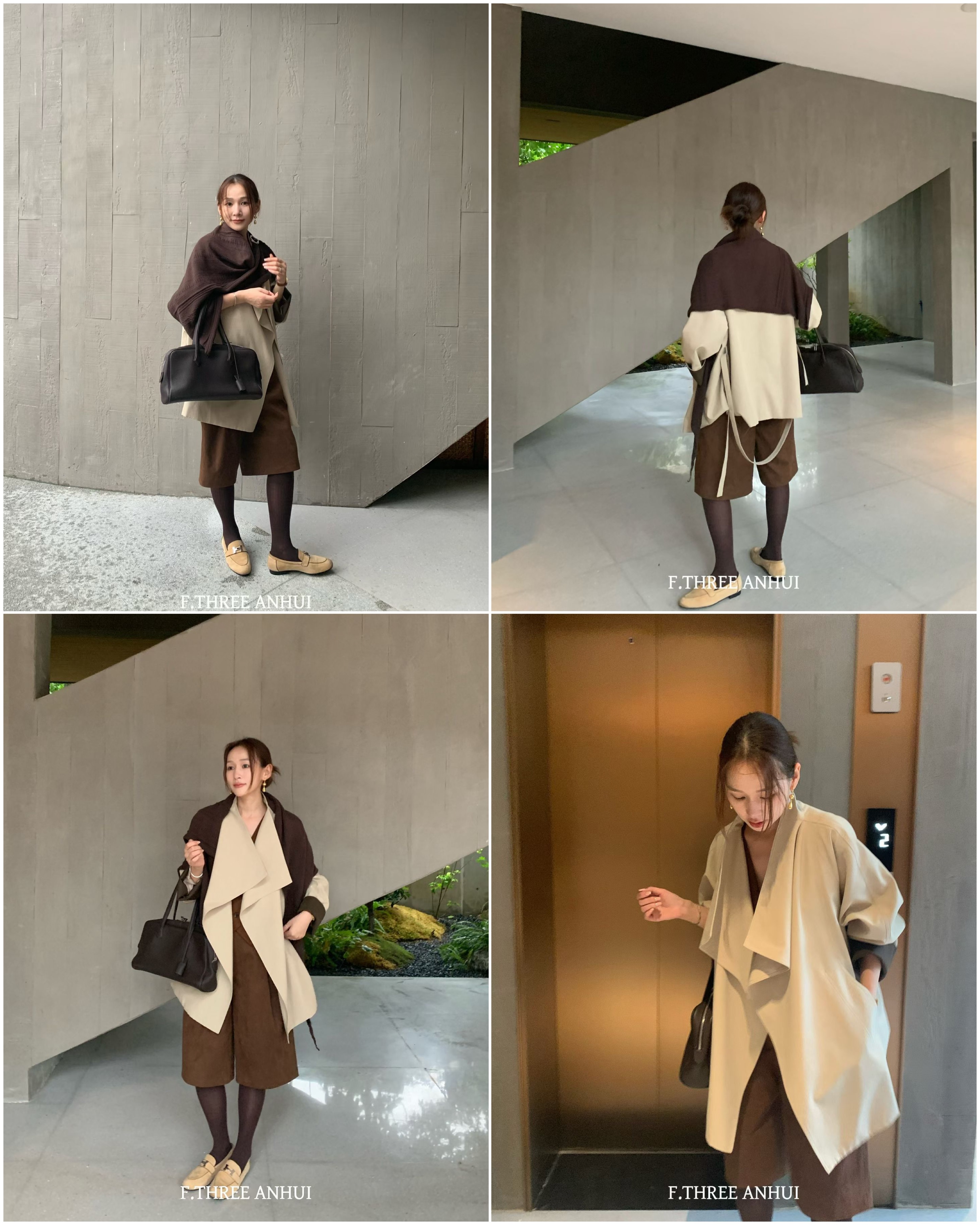 TRENCH COAT kaki kèm khăn F.Three 16751