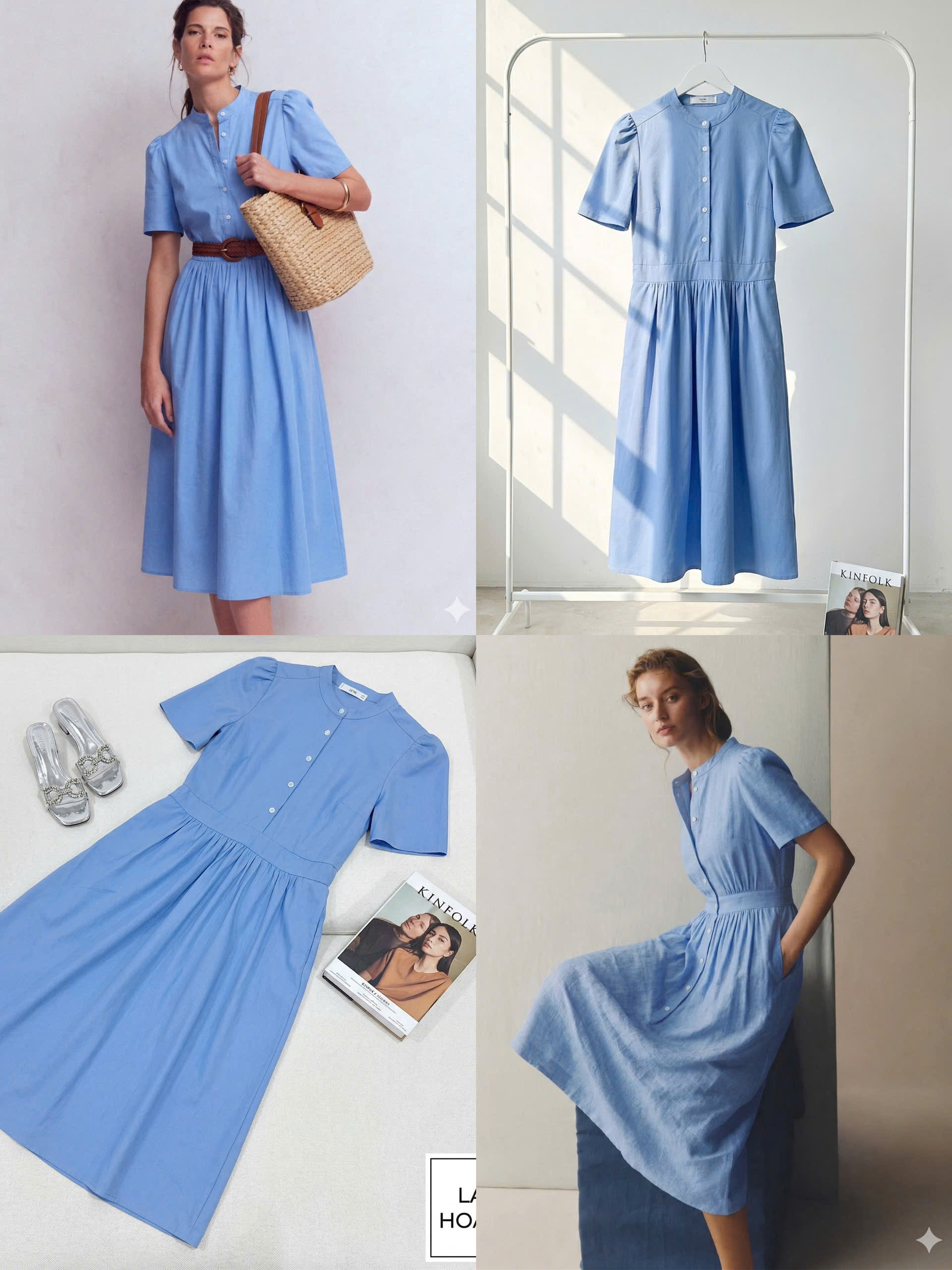 Váy Linen MNG Xanh Da Trời 16317