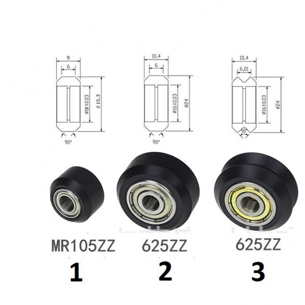 Bánh xe V-slot bánh xe có rãnh số 3