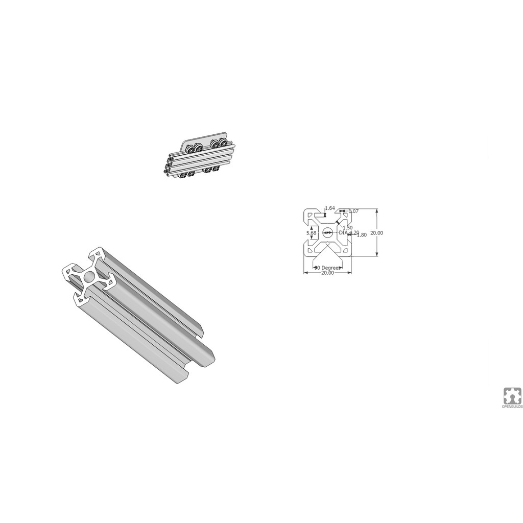 nhôm định hình 2020 v-slot đen dài 1 mét