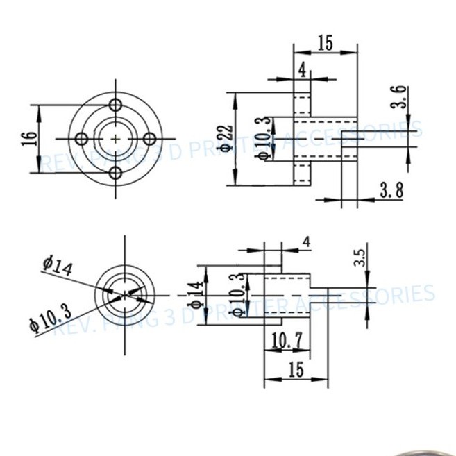 Đai Ốc Vít me T8 Vitme T8 Chống Trượt bước 8mm