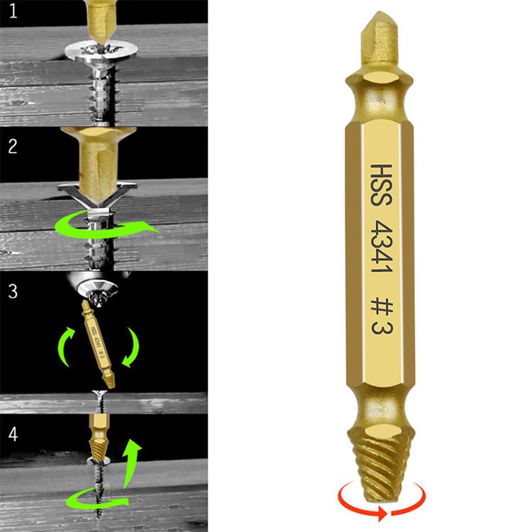 Bộ 6 tháo ốc vít bulong bị tòe đầu nhờn đầu kèm hộp