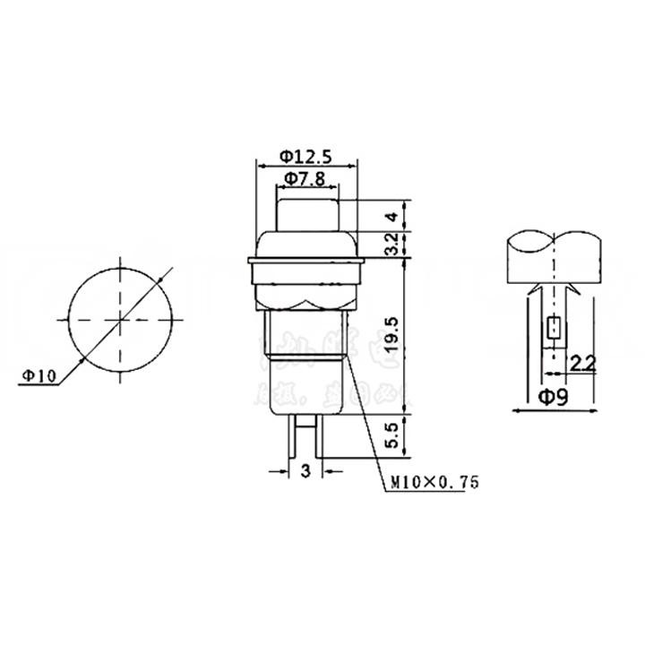 Nút nhấn đề vỏ nhựa DS-213 màu xanh lá