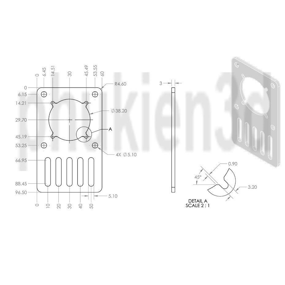 Openbuilds giá động cơ bước size 57 nema 23 motor mount plate loại thẳng