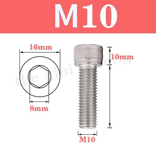 Bulong M10 lục giác âm đầu trụ inox 304 chống rỉ sét - M10 - 80mm