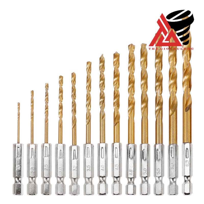 Mũi khoan xoắn lục giác mạ titan có cán lục giác chắc chắn - 3.5mm