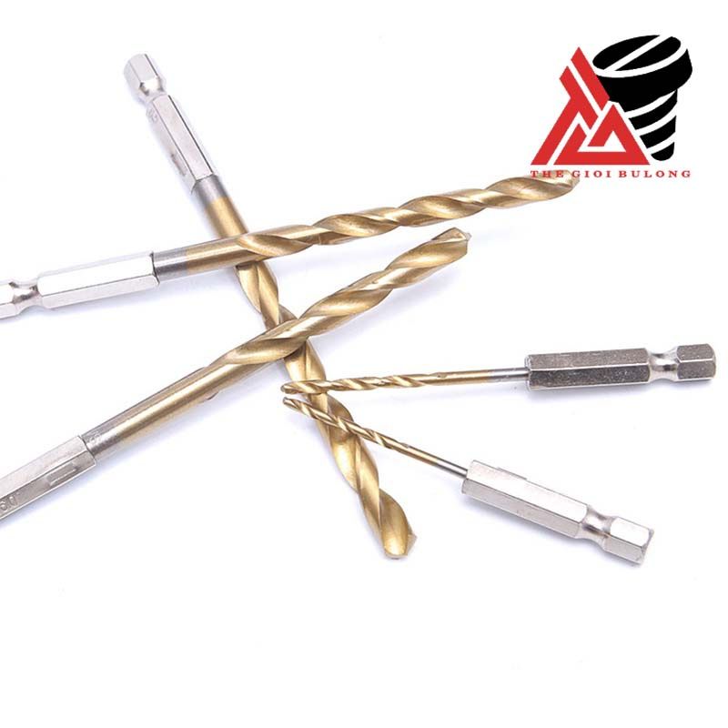 Mũi khoan xoắn lục giác mạ titan có cán lục giác chắc chắn - 3.5mm
