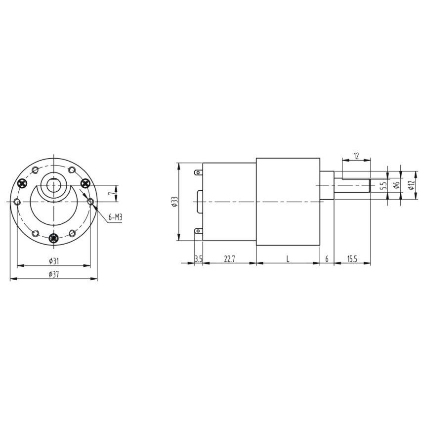 Động cơ DC giảm tốc JGB37-520 12V 300RPM